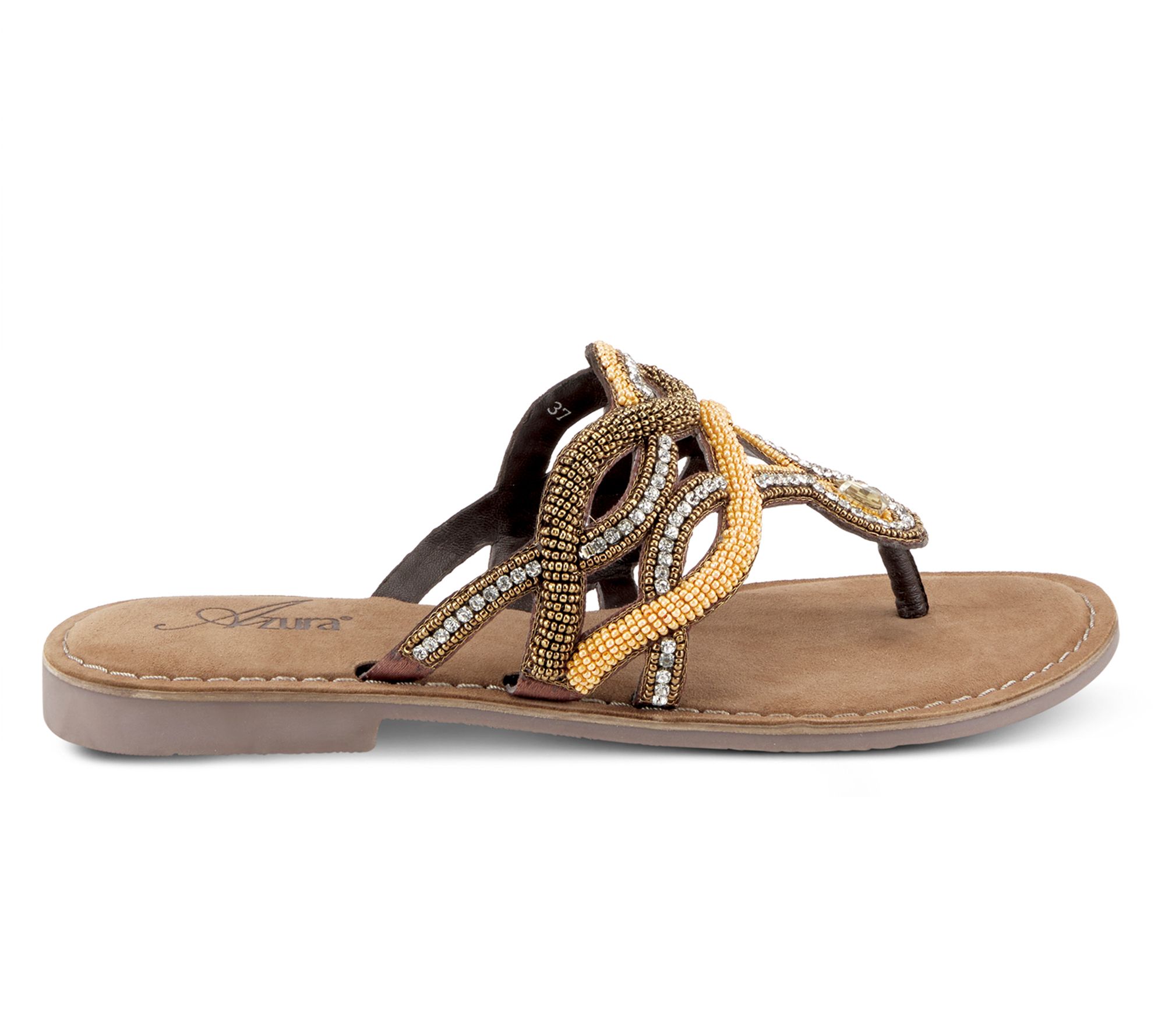 Azura by Spring Step Thong Sandals - Kaa - QVC.com