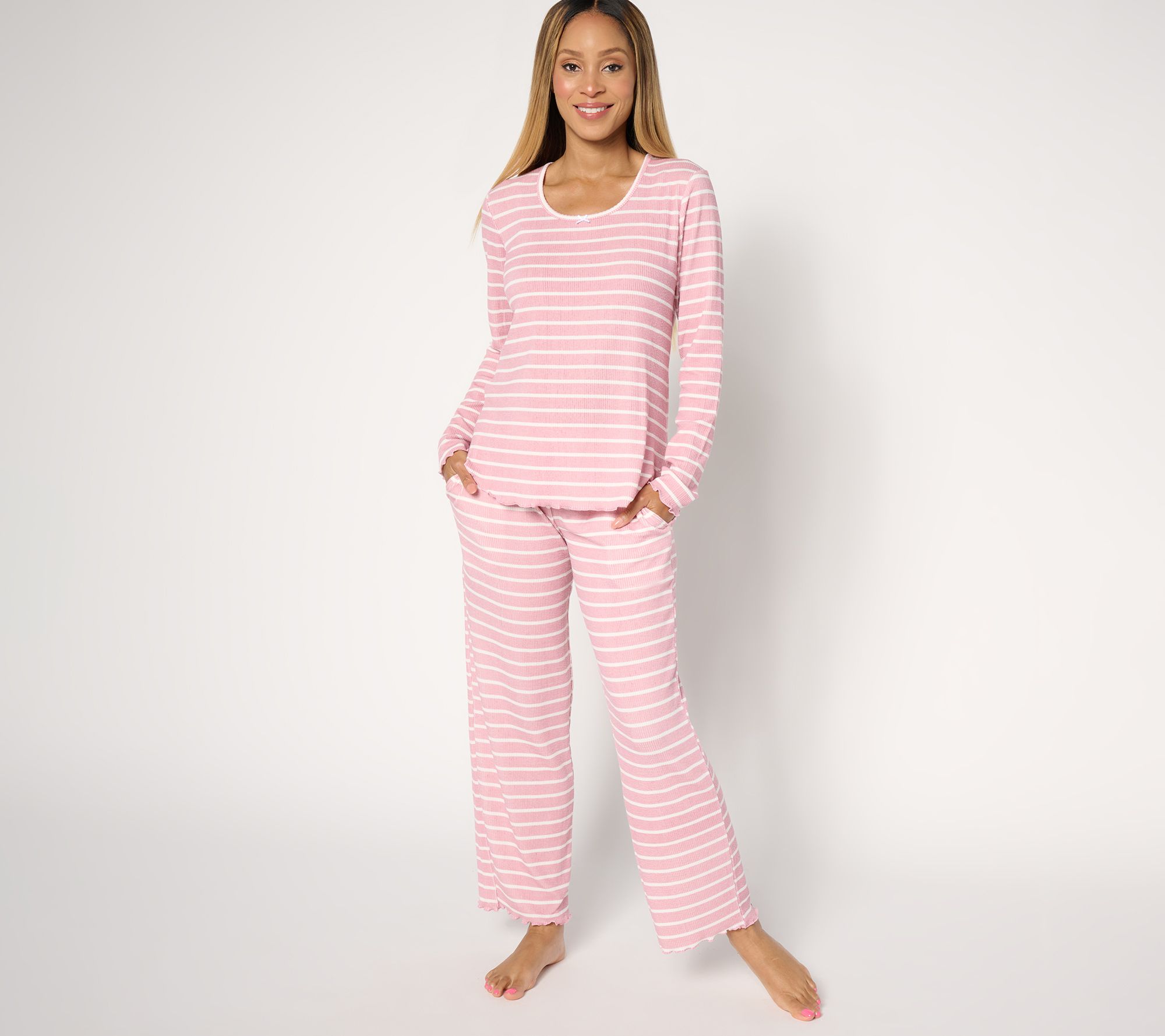 Cuddl Duds Soft Rib Knit Pajama Set