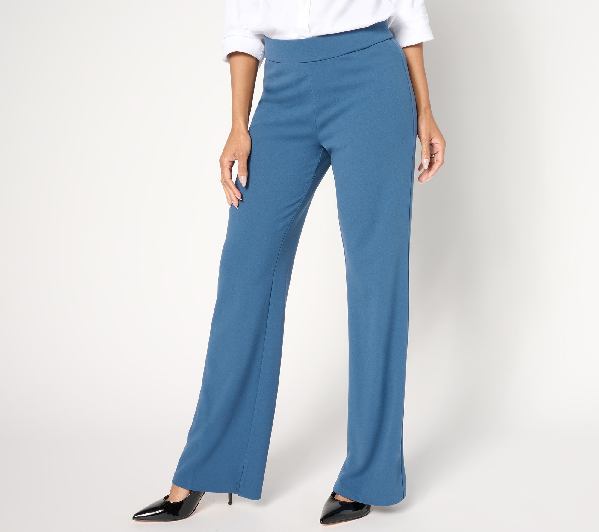 Dennis Basso Petite Luxe Crepe Pull On Bootcut Pant