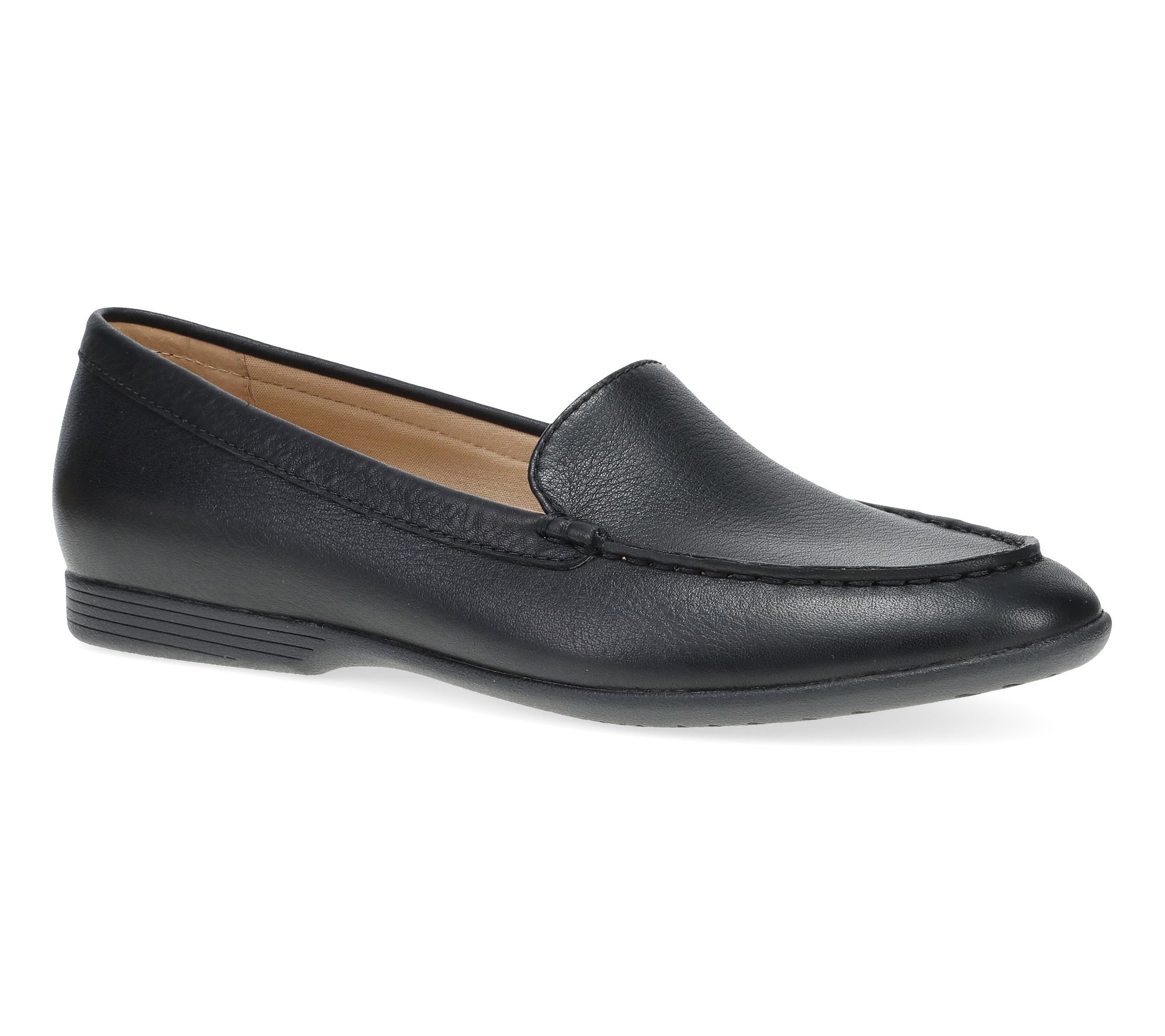 Dansko Black Tumbled Leather Slip On Loafer- Lo rri