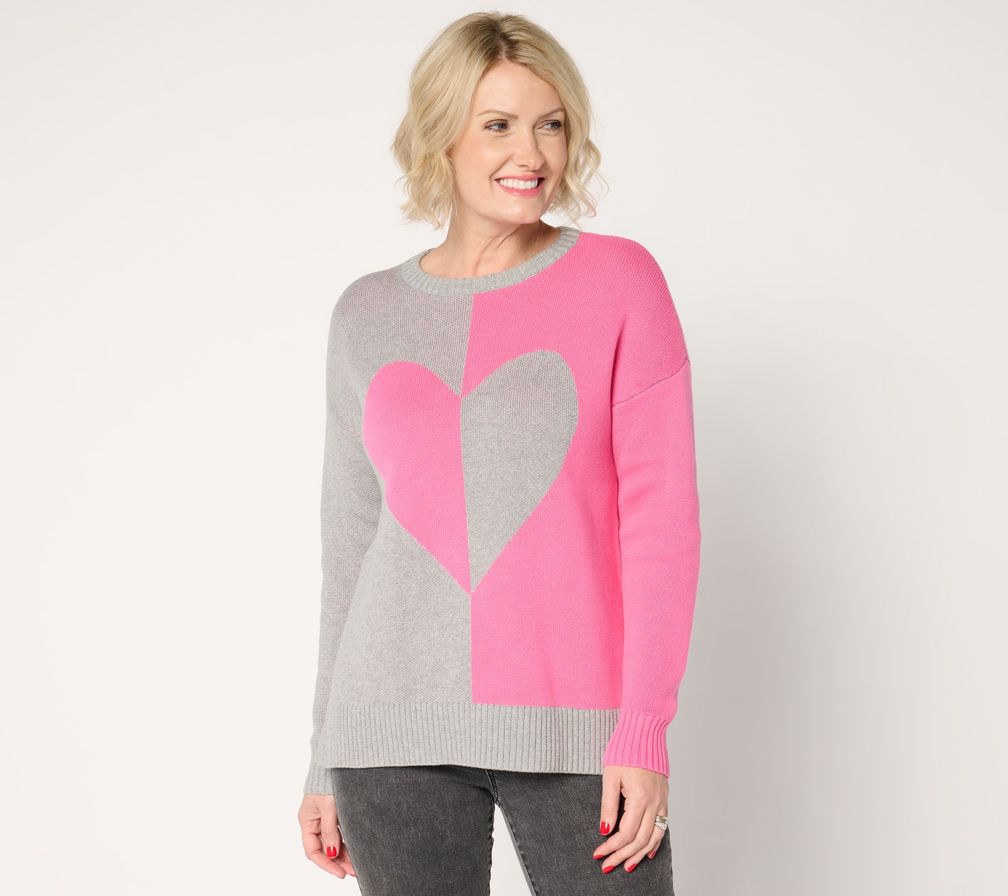 Belle by Kim Gravel Queen of Hearts Color Block Sweater