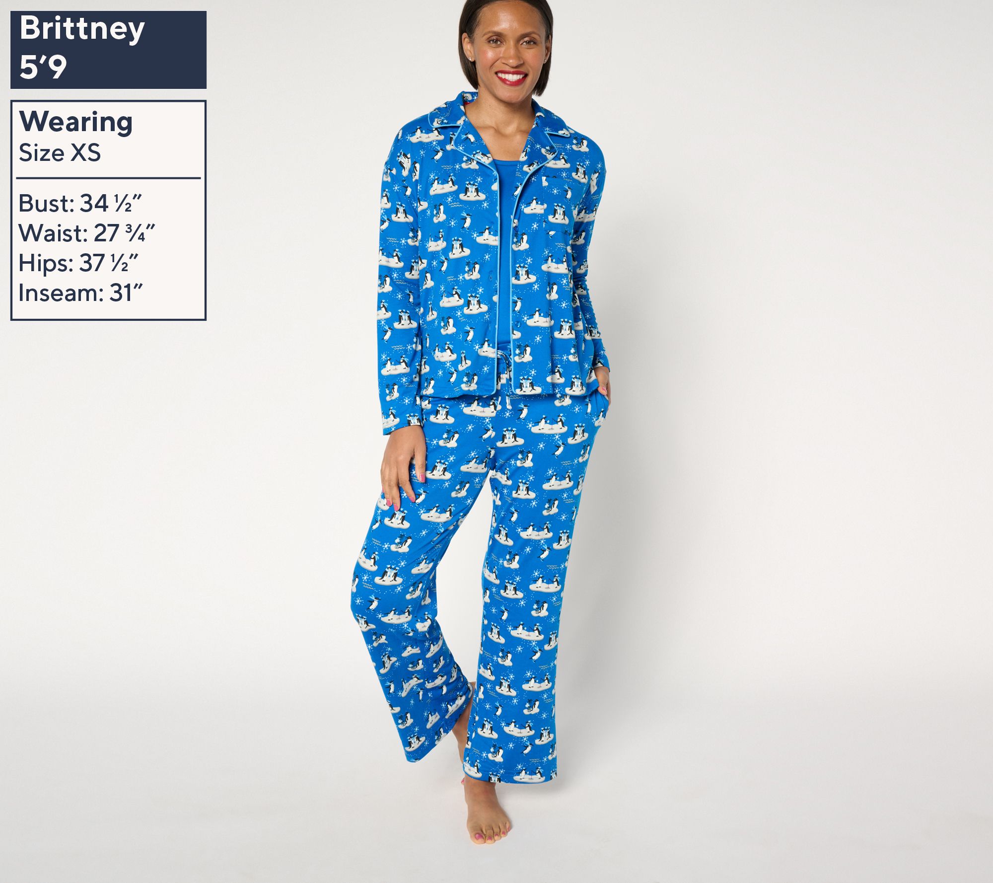 MUK LUKS Tall Dream Cloud Notch Collar Pajama Set - QVC.com