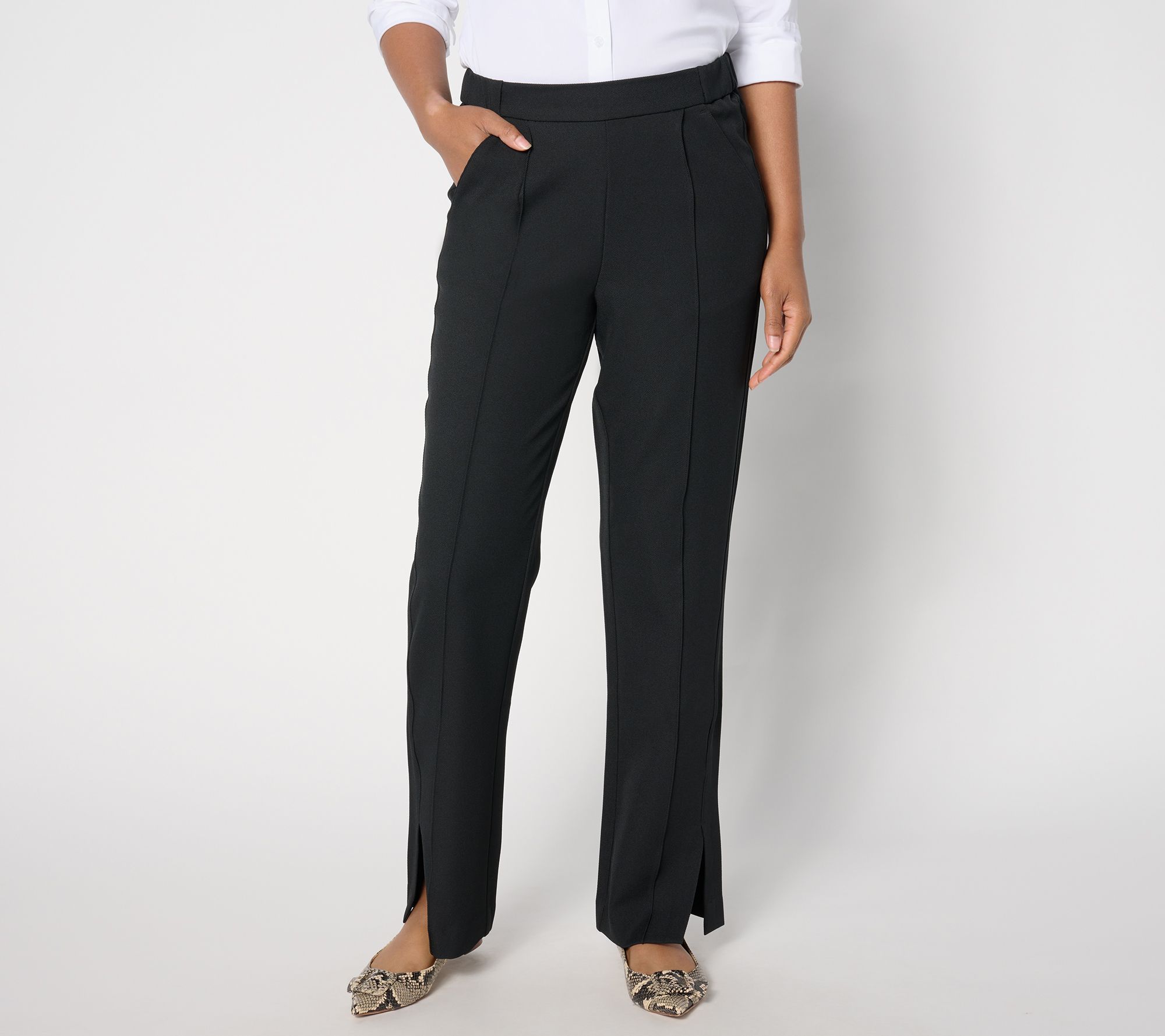 "As Is" Isaac Mizrahi Live! Reg Timeless Twill Straight Leg Pants