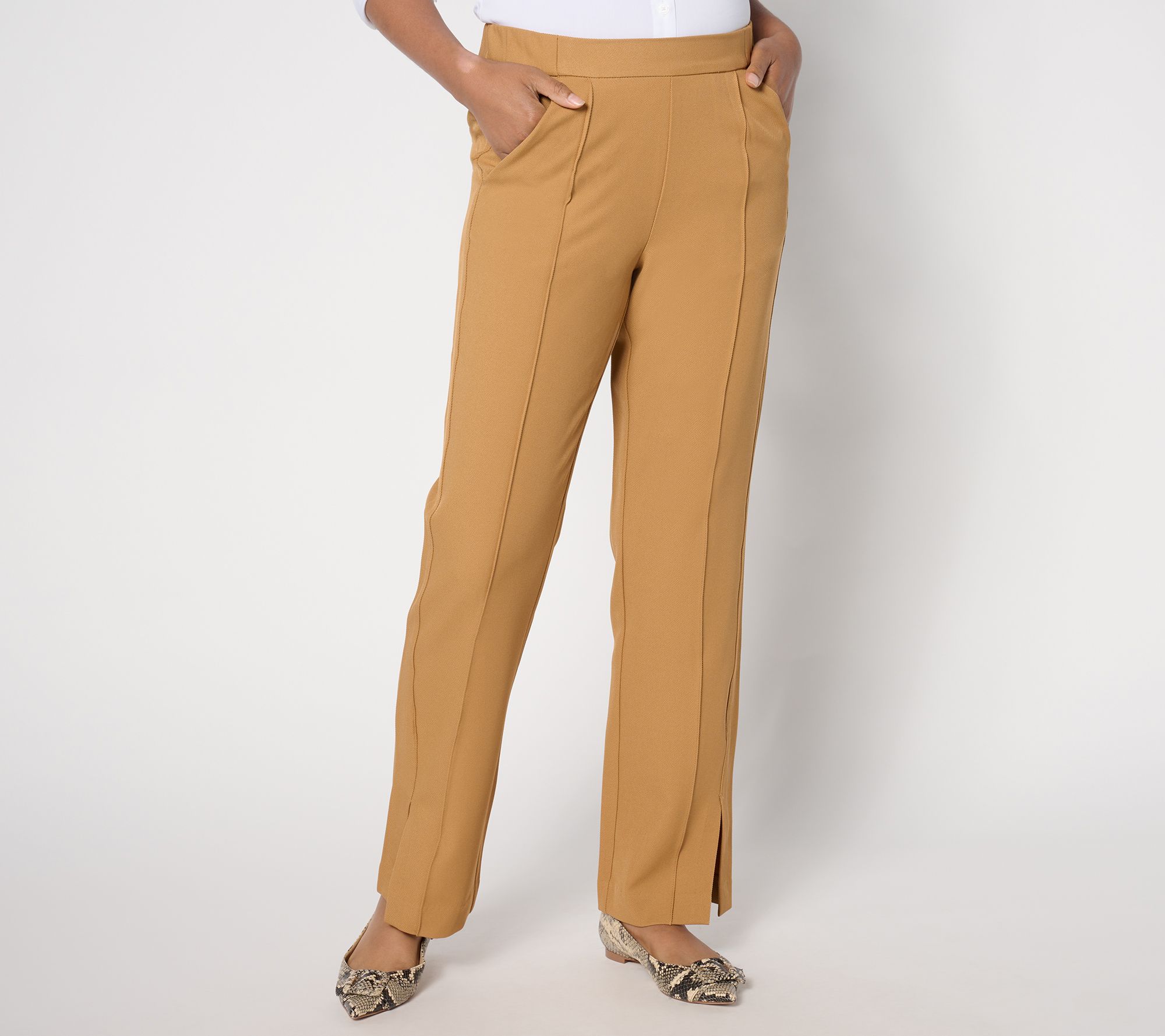 "As Is" Isaac Mizrahi Live! Reg Timeless Twill Straight Leg Pants