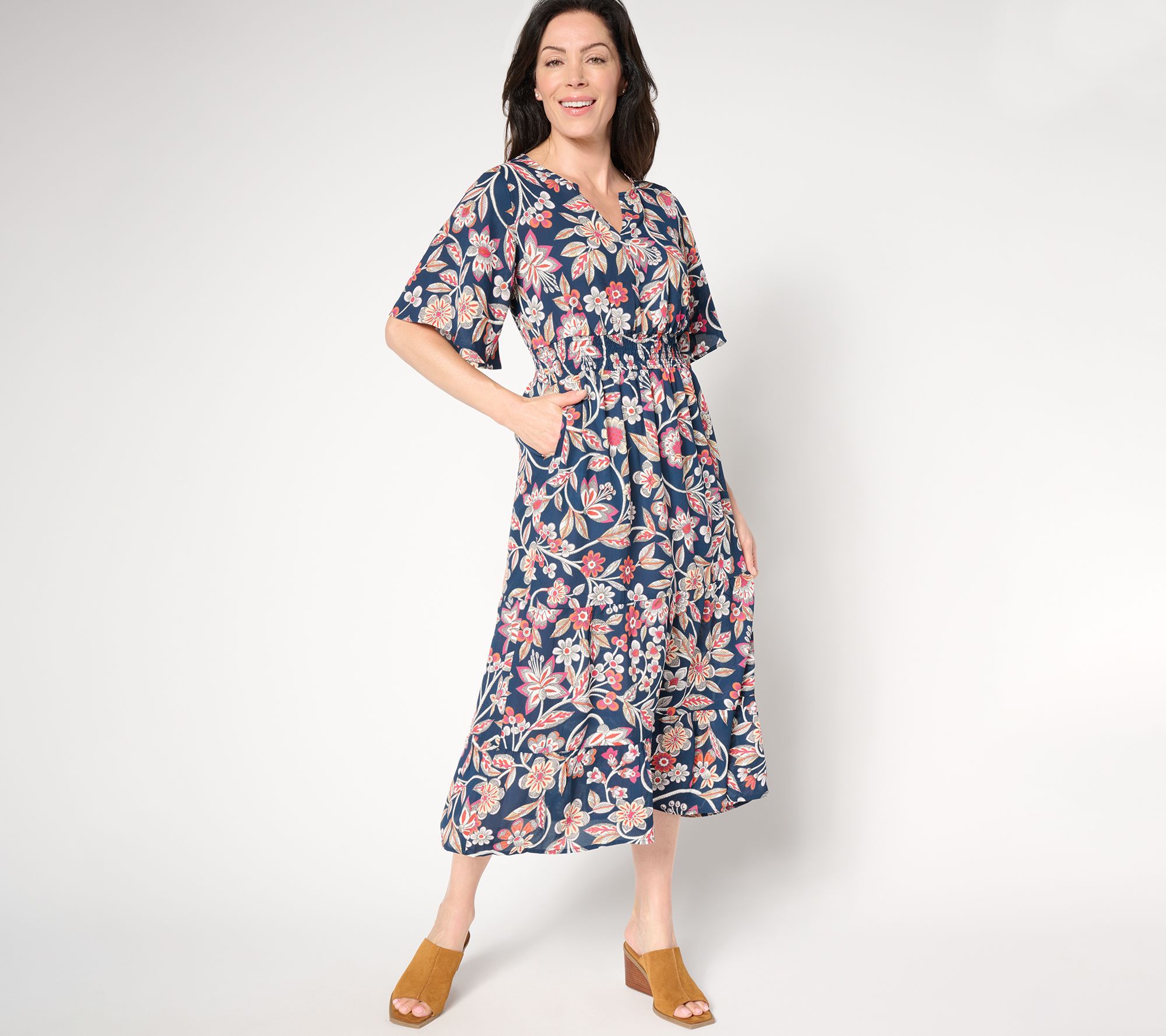 "As Is" Belle Boho by Kim Gravel Floral Dreams Tiered Flutter Dress