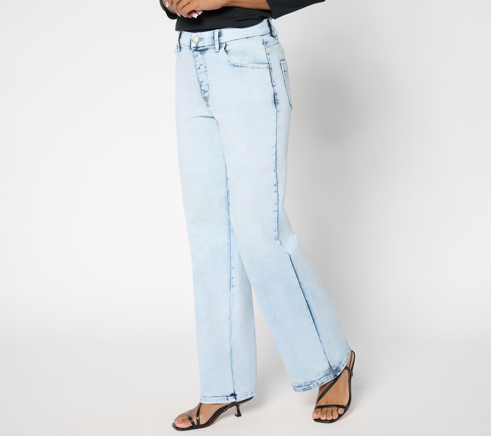 Women with Control Contour Curves Petite Indigo Wide Leg Jeans