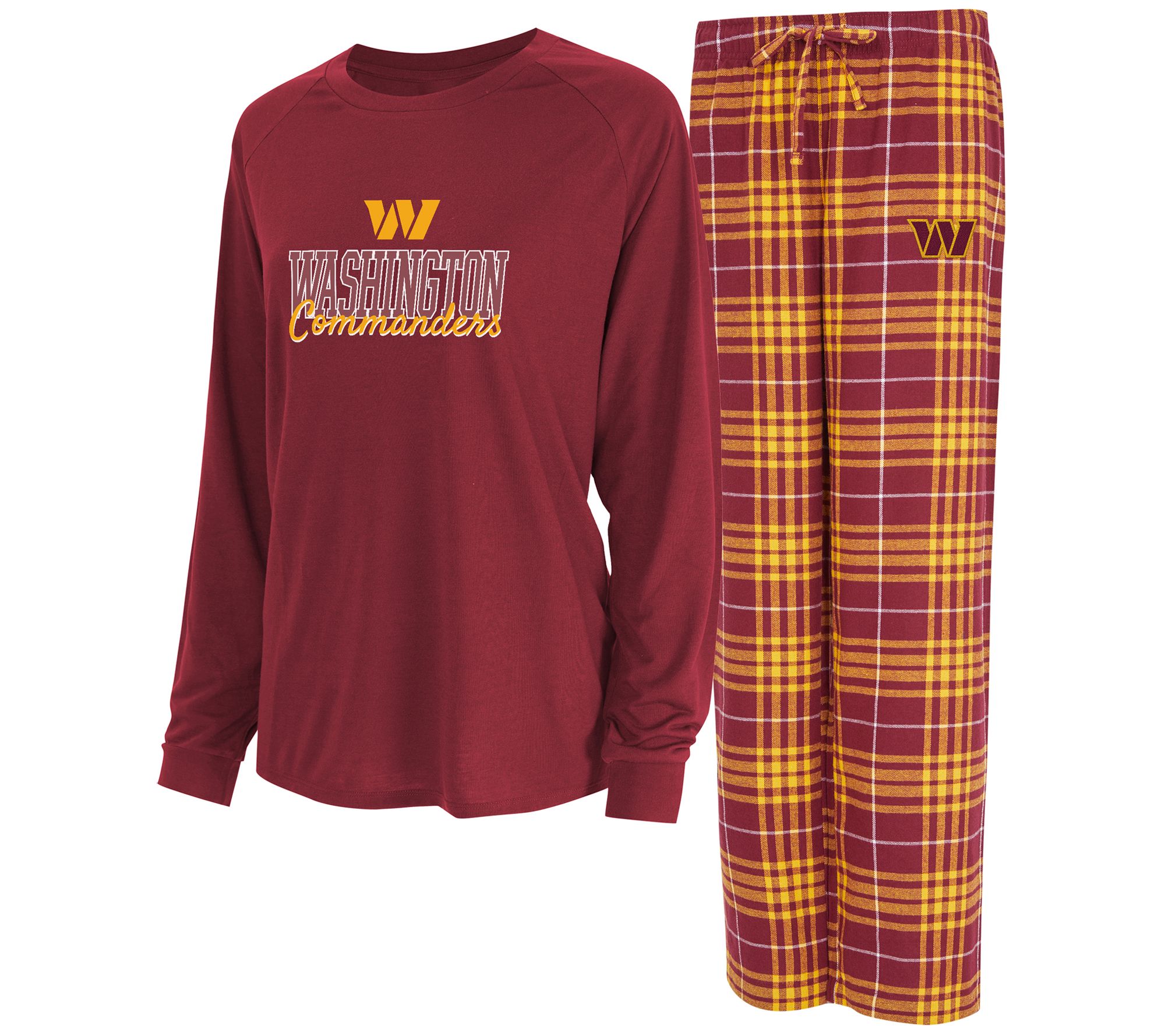"As Is" NFL Women's Long Sleeve Tee & Flannel Pajama Set