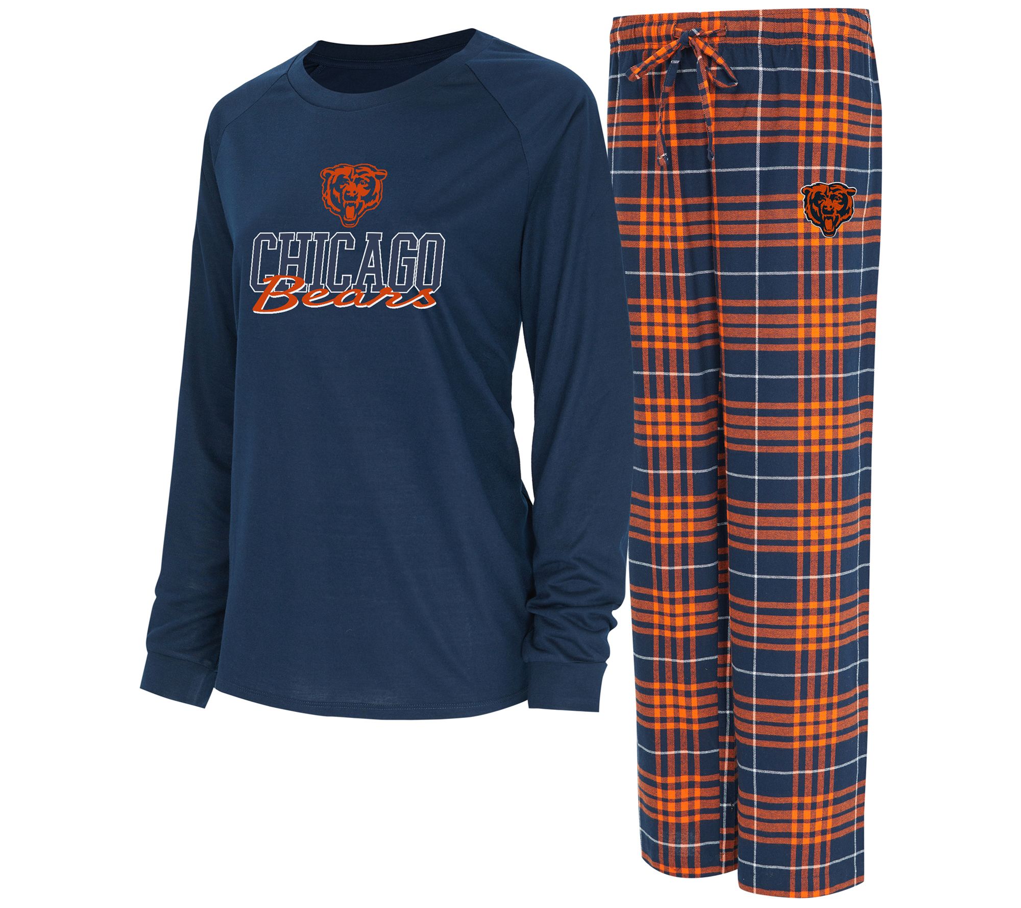 "As Is" NFL Women's Long Sleeve Tee & Flannel Pajama Set