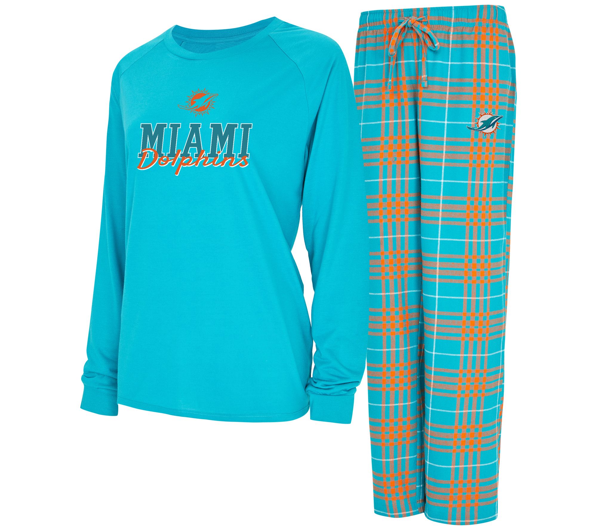 "As Is" NFL Women's Long Sleeve Tee & Flannel Pajama Set
