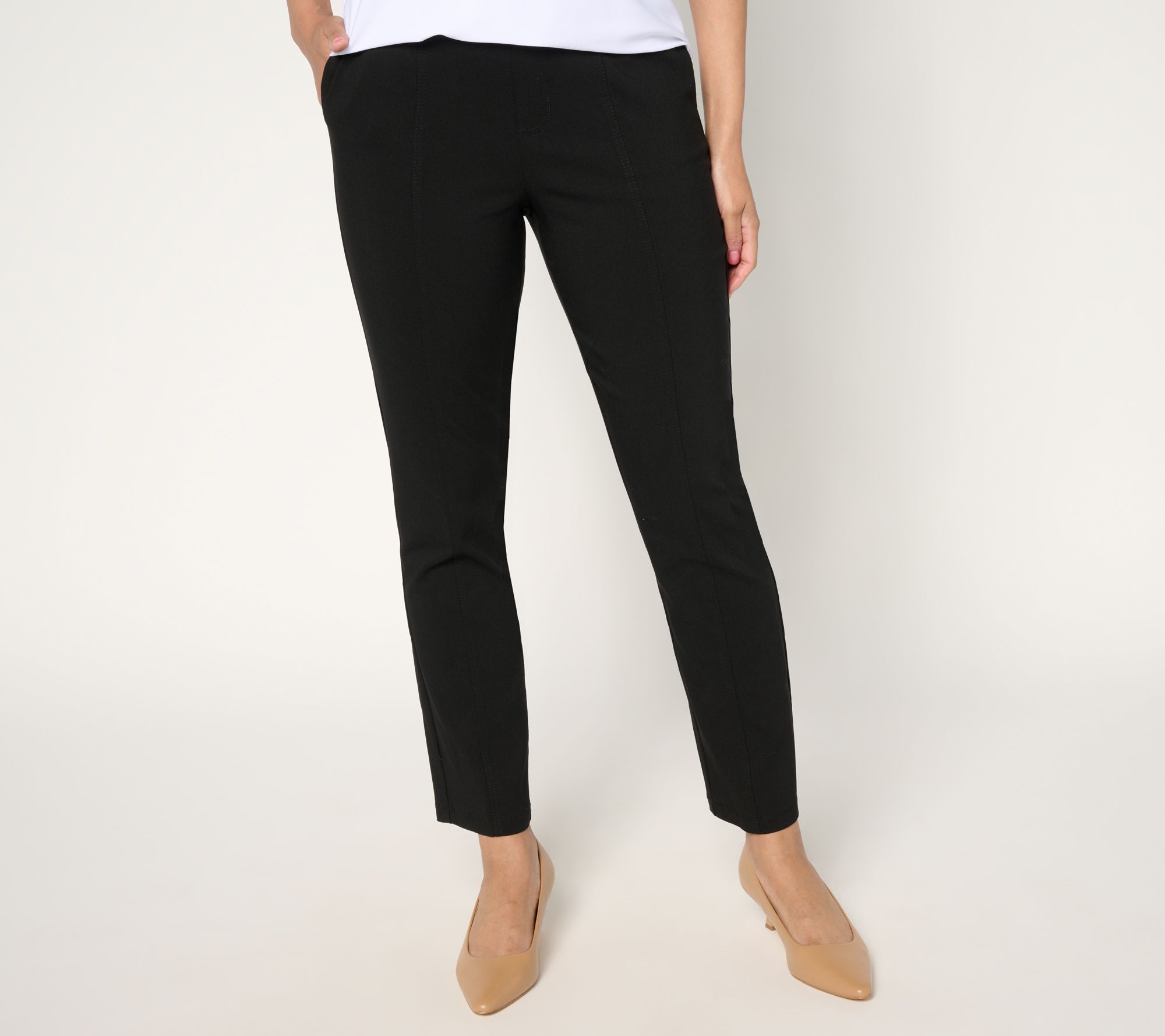 "As Is" Susan Graver Regular Uptown Stretch Slim Leg Ankle Pants