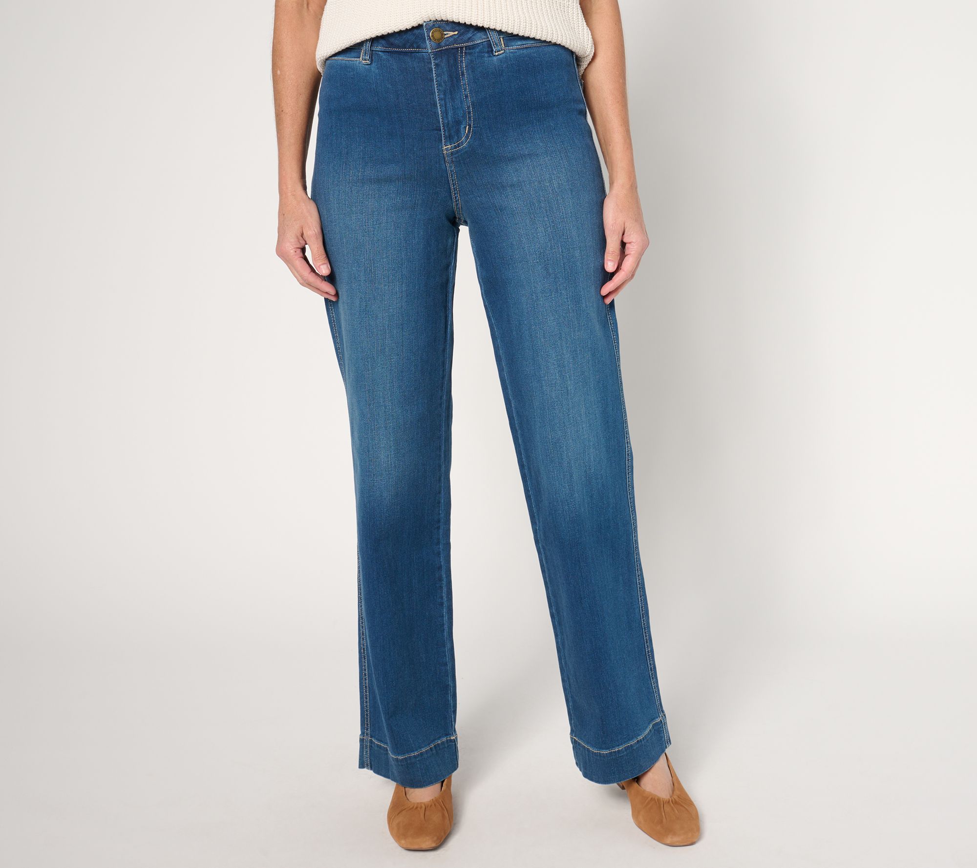 "As Is" Belle by Kim Gravel Tall TripleLuxe Denim Mini Pkt Trouser Jean