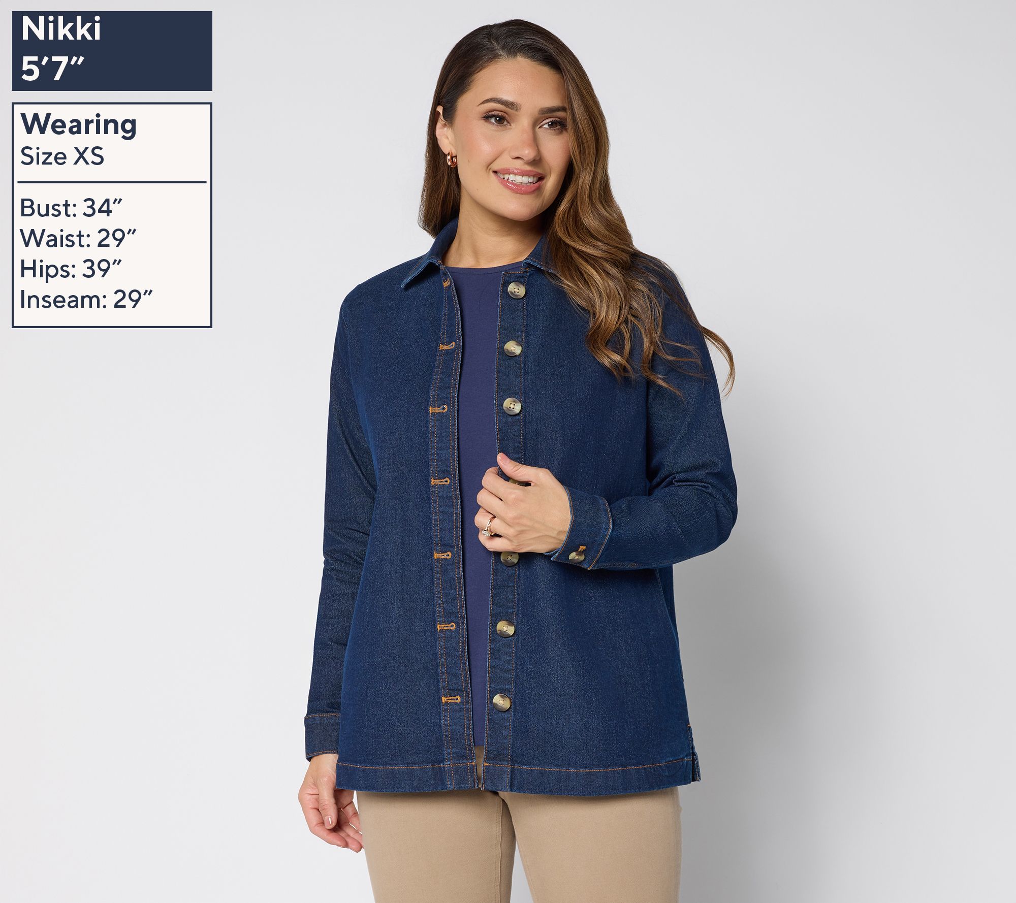 Denim & Co. Regular Classic Stretch Button Front Denim