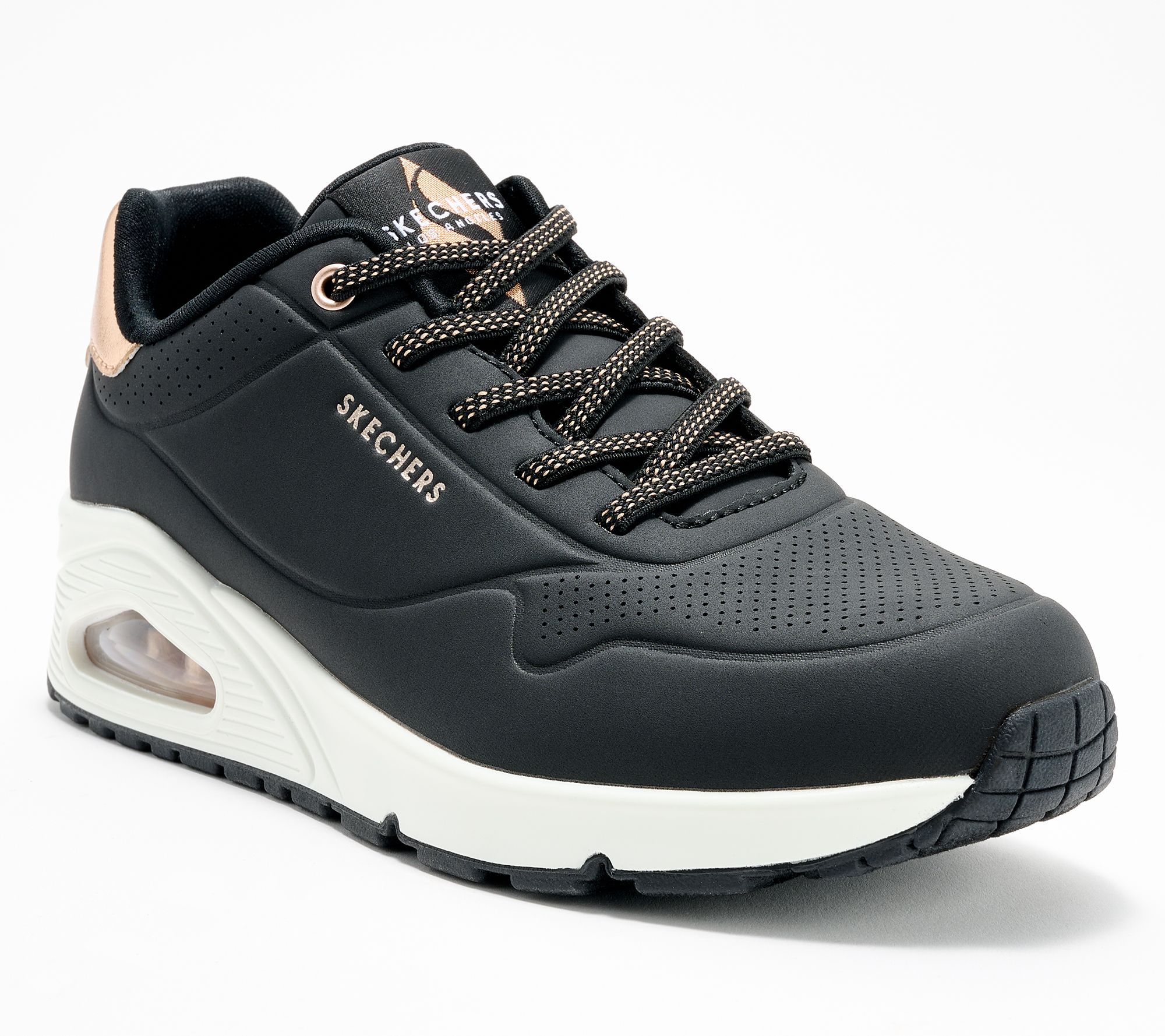 "As Is" Skechers Street Uno Lace-Up Sneakers- Shimmer Away