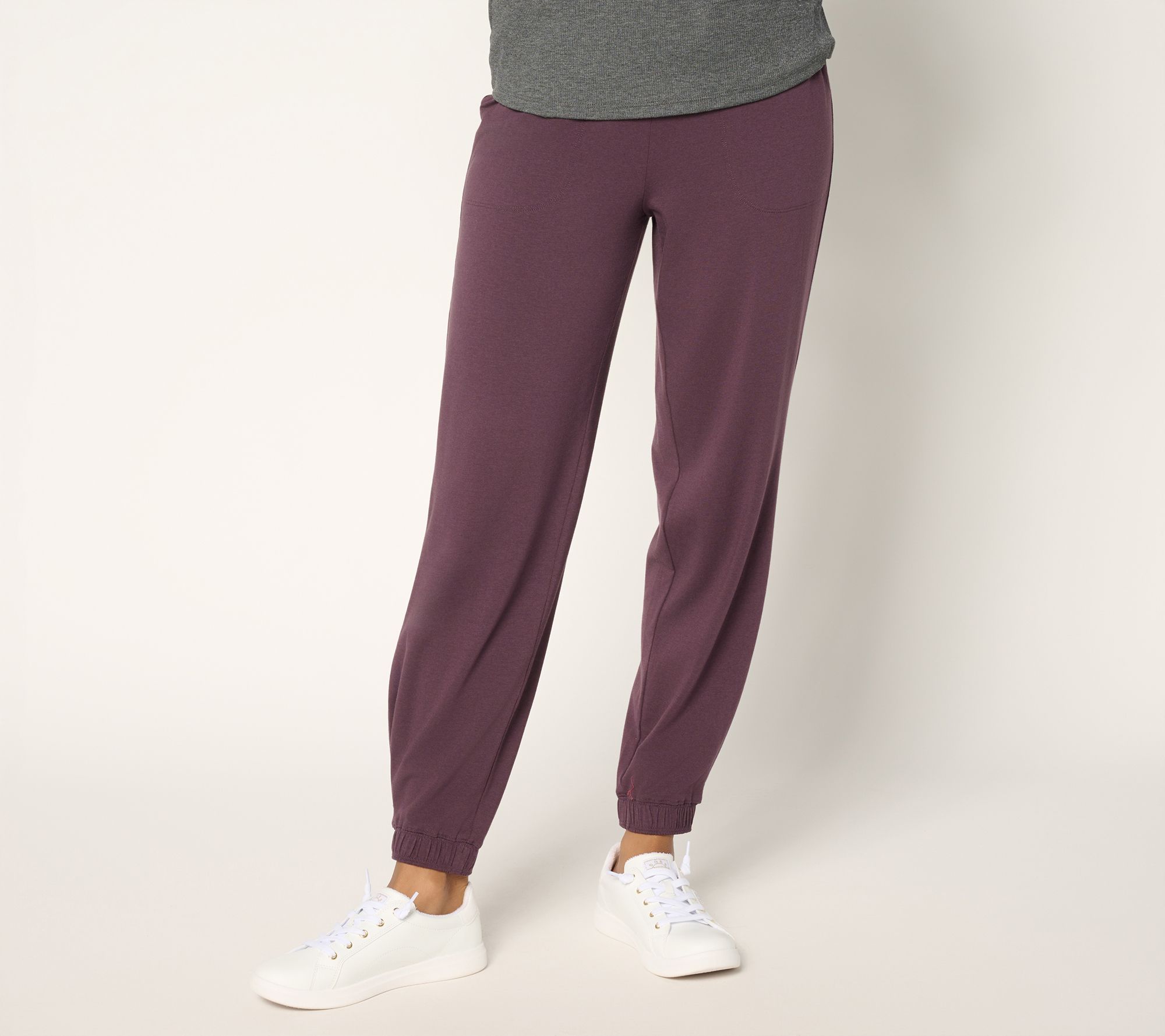 AnyBody Regular Cozy Knit Side Pleat Jogger with Pockets