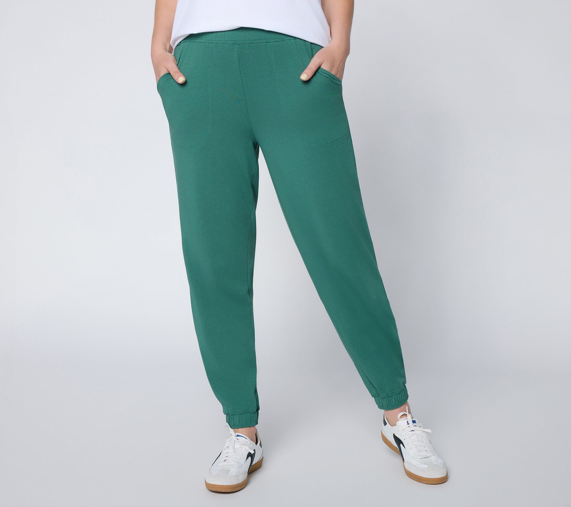 AnyBody Regular Cozy Knit Side Pleat Jogger with Pockets