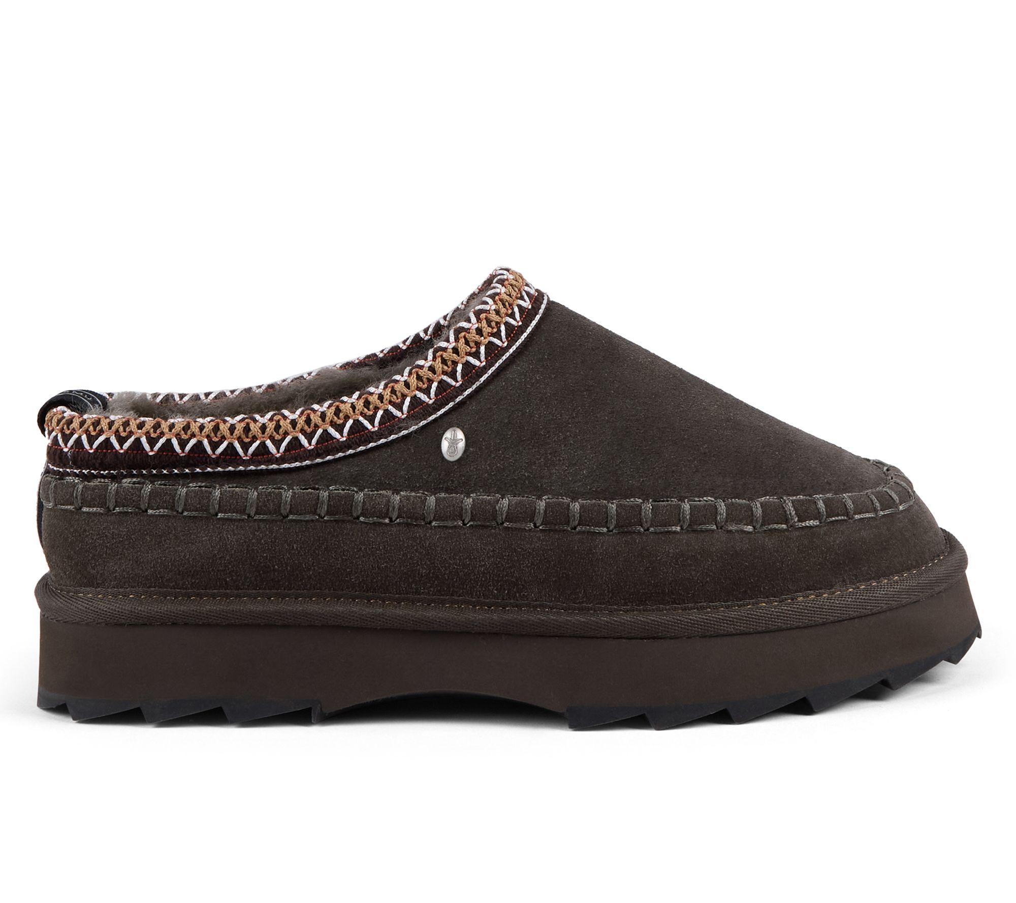 EMU Australia Suede Platform Slippers - Sharky Adventure Scuff