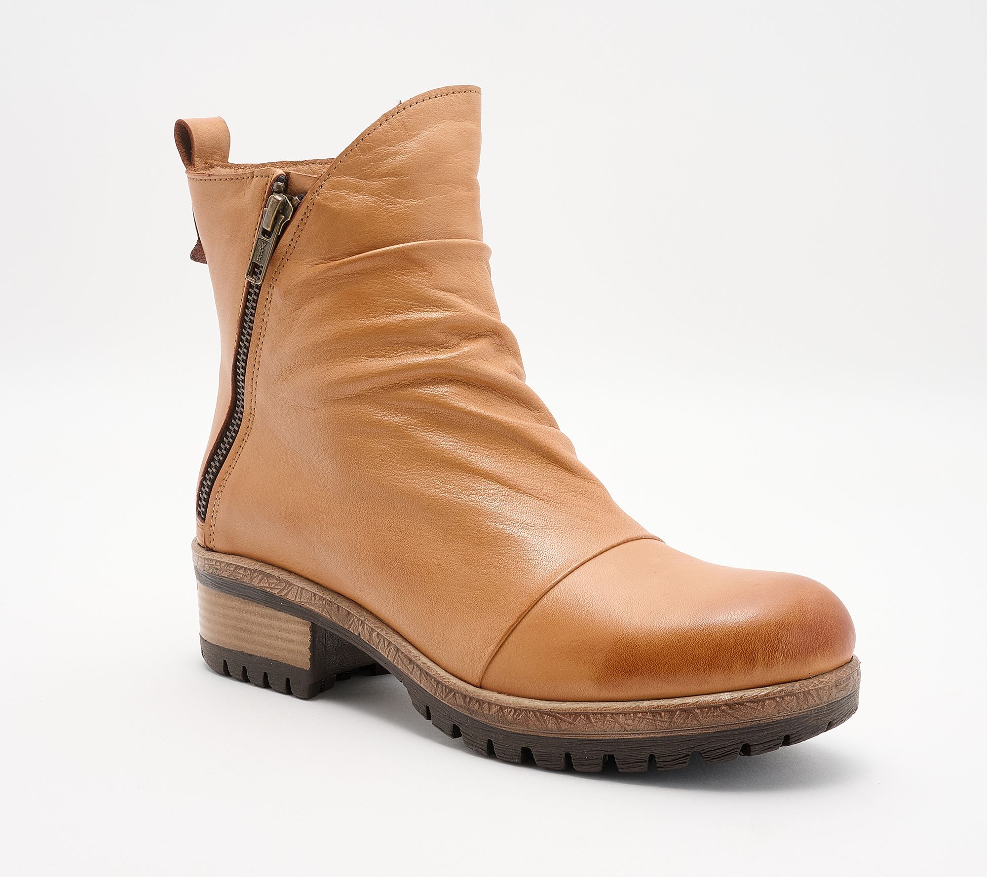 Miz Mooz Leather Ruched Mid Boots - Darrla