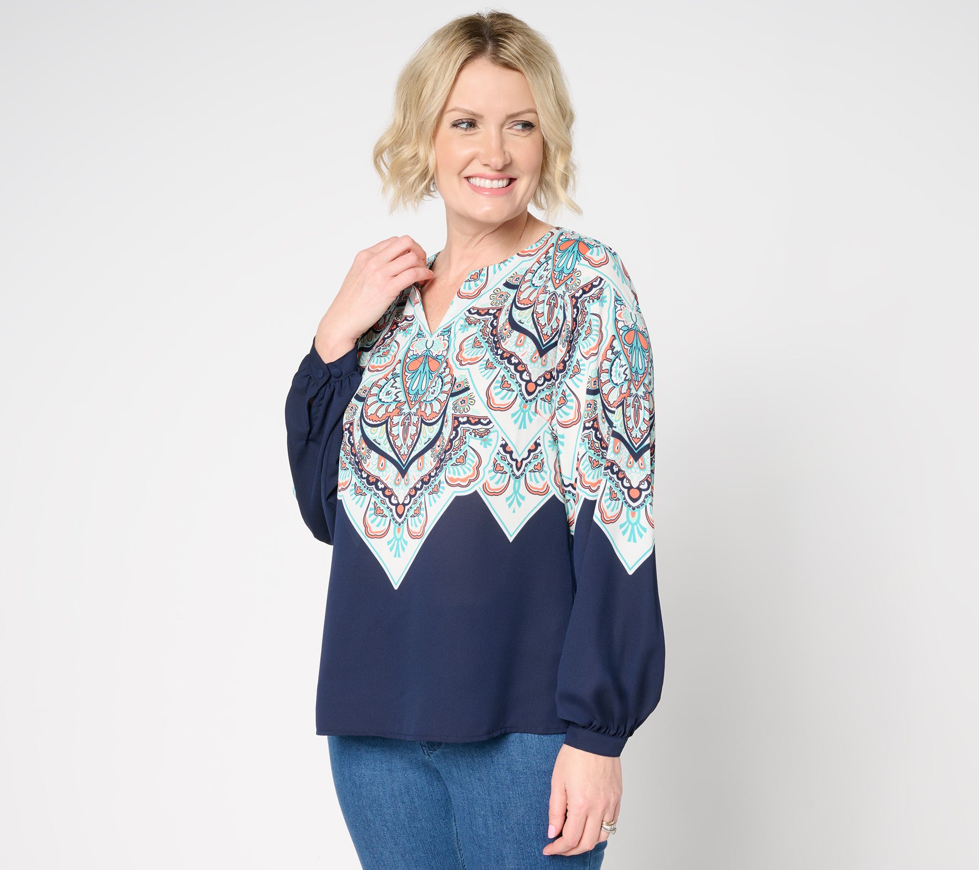 "As Is" Belle Boho by Kim Gravel Lotus Sunrise Blouse