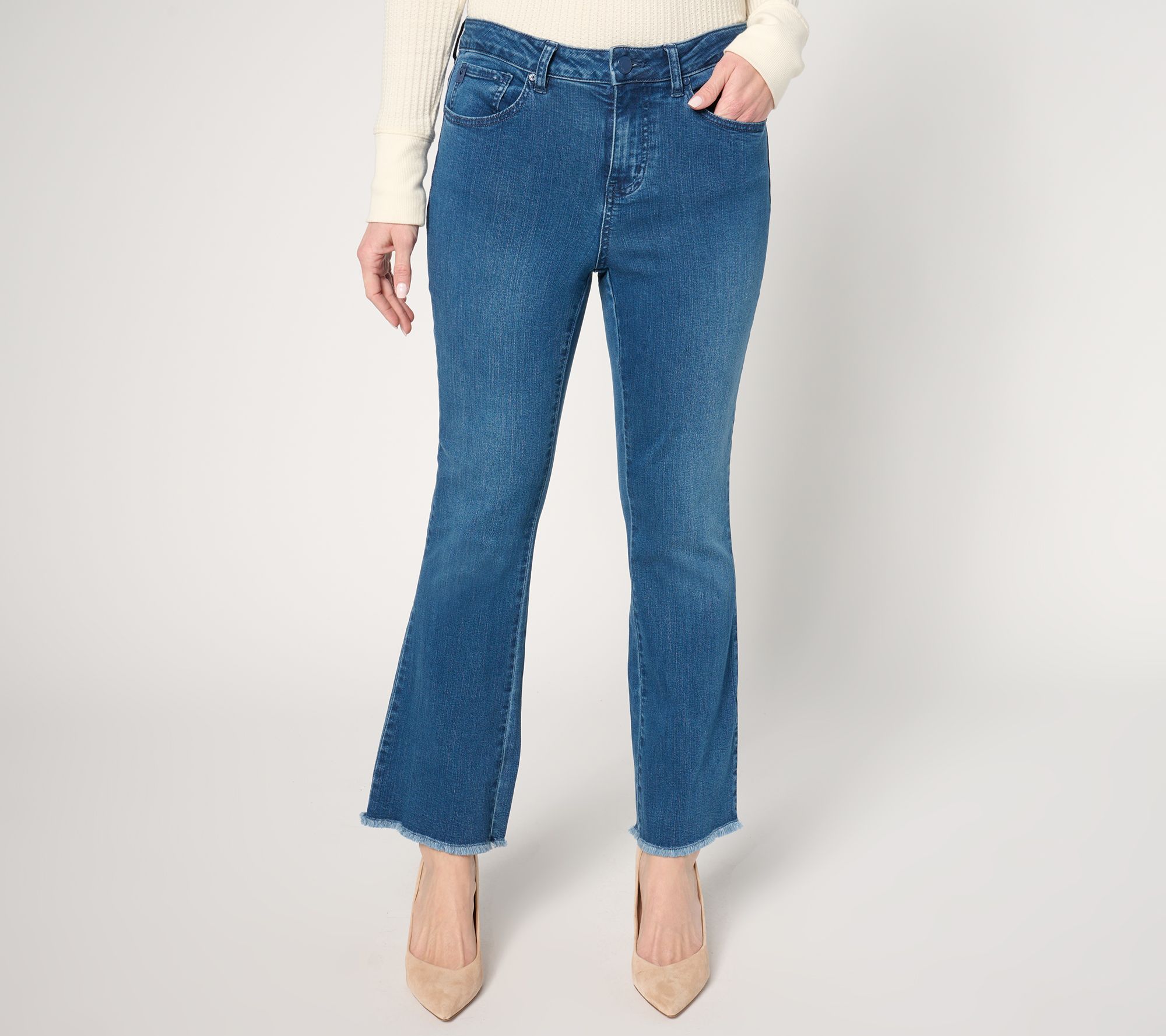 "As Is" Belle by Kim Gravel Tall TripleLuxe Denim Ankle Flare Jean