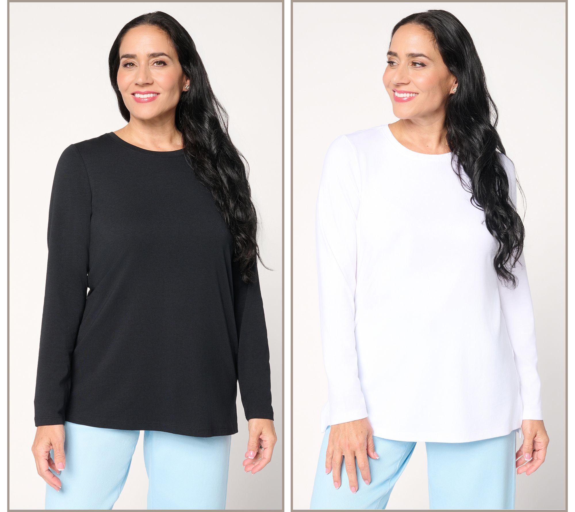 Denim & Co. Essentials Regular Favorite Jersey 2-Pack Tunics