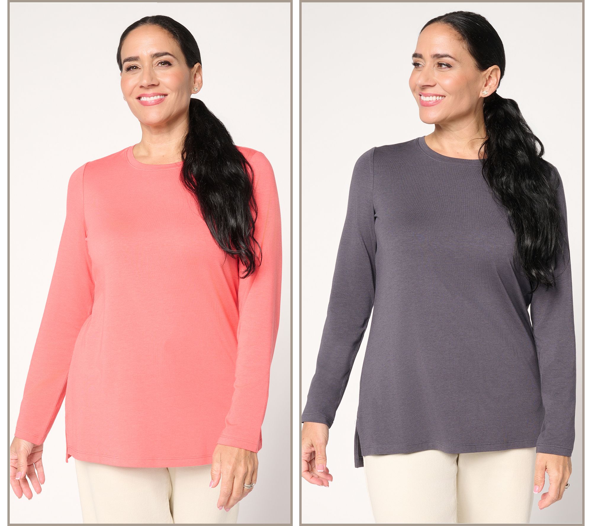 Denim & Co. Essentials Regular Favorite Jersey 2-Pack Tunics