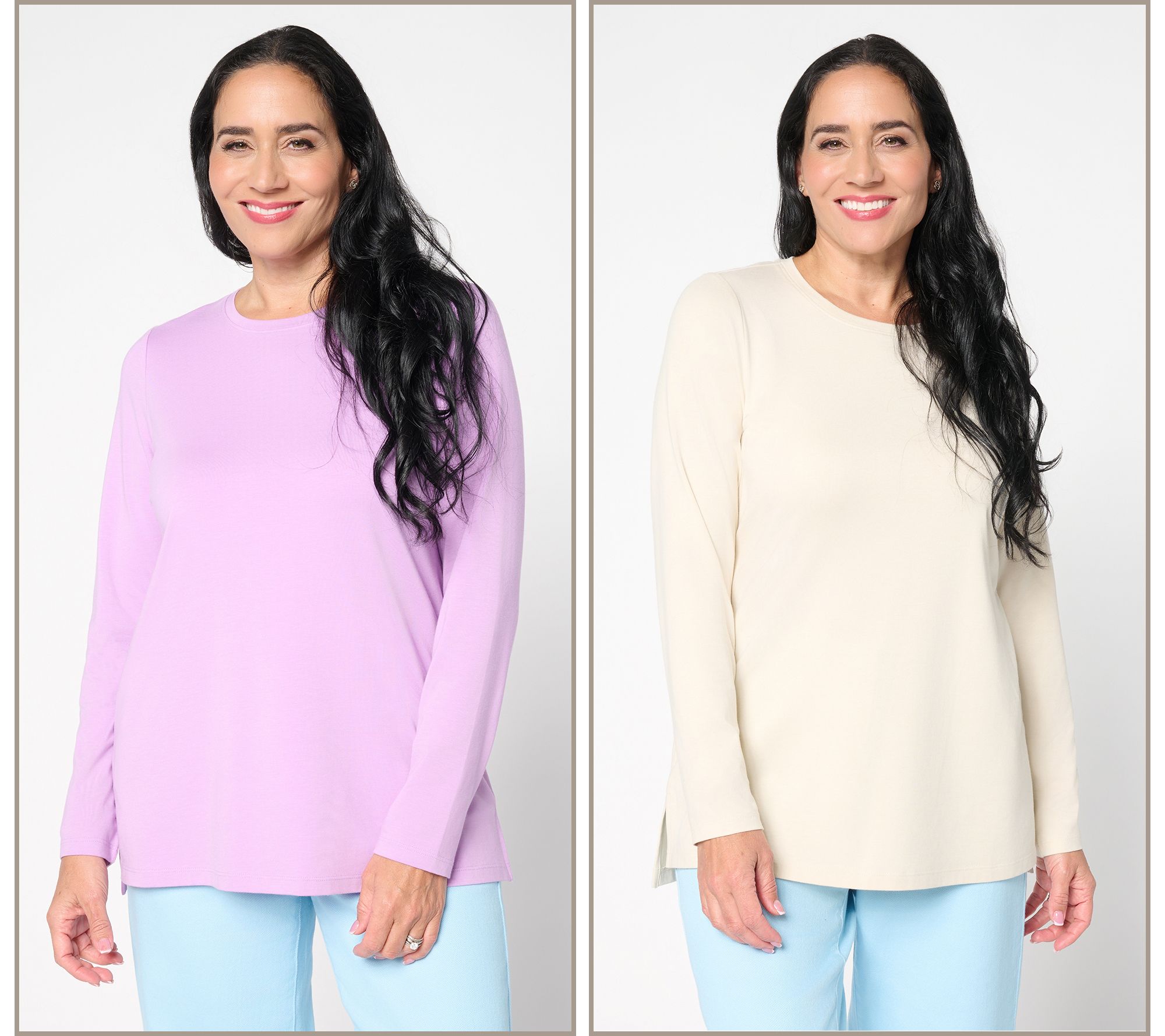 Denim & Co. Essentials Regular Favorite Jersey 2-Pack Tunics