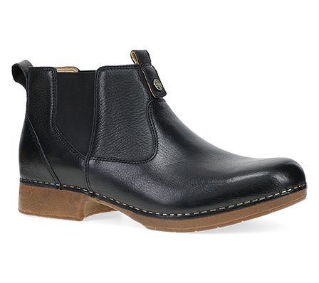 Dansko Michele Black Waxy Milled Leather  Boot