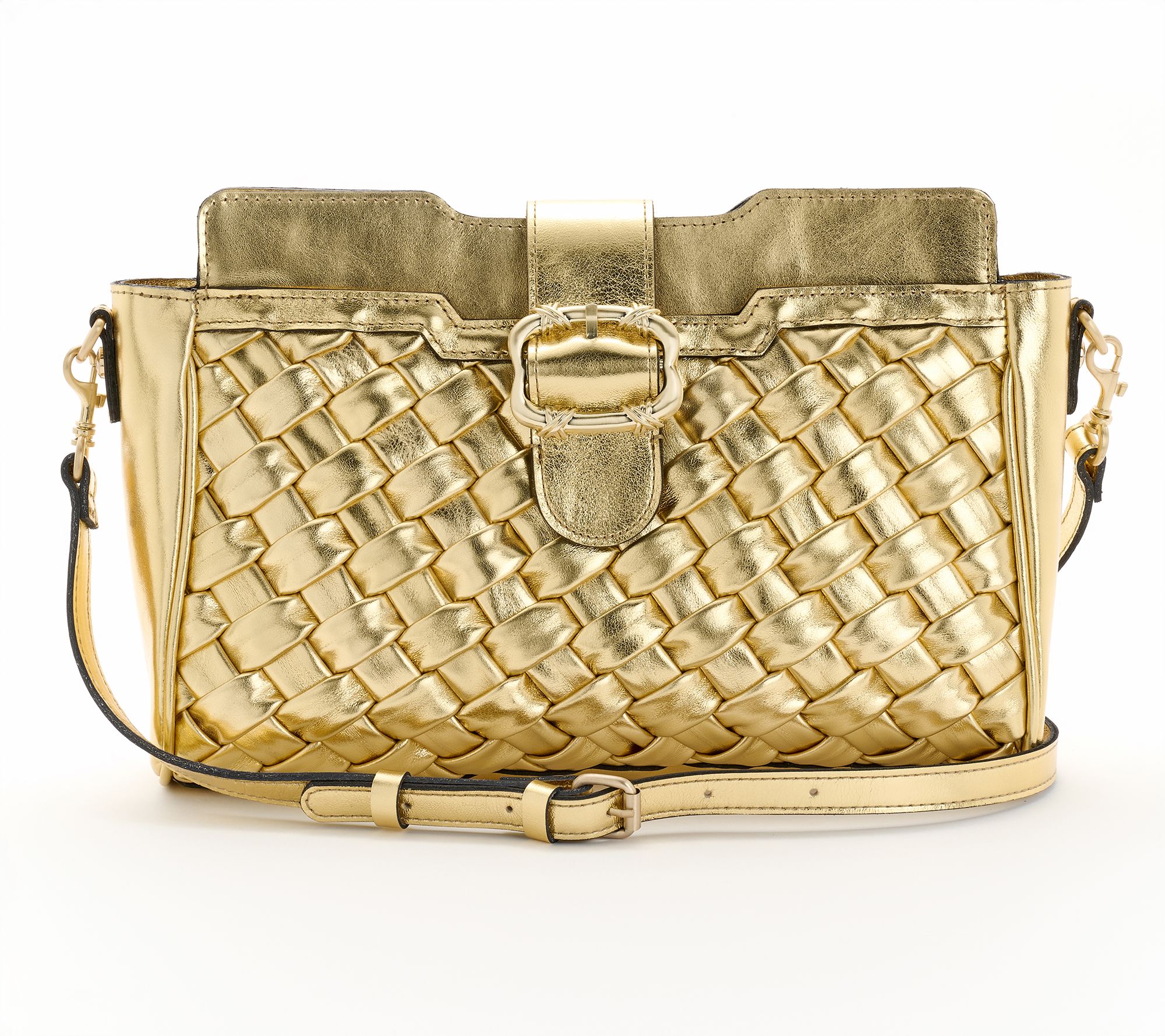 "As Is" Patricia Nash Woven Leather Vernetta Buckle Tote