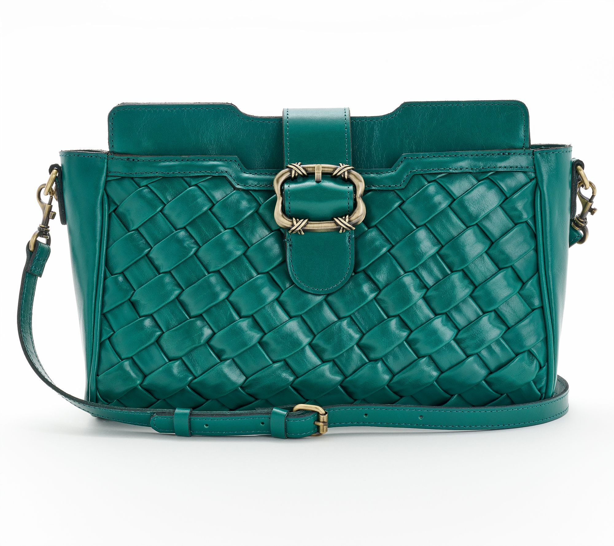 "As Is" Patricia Nash Woven Leather Vernetta Buckle Tote