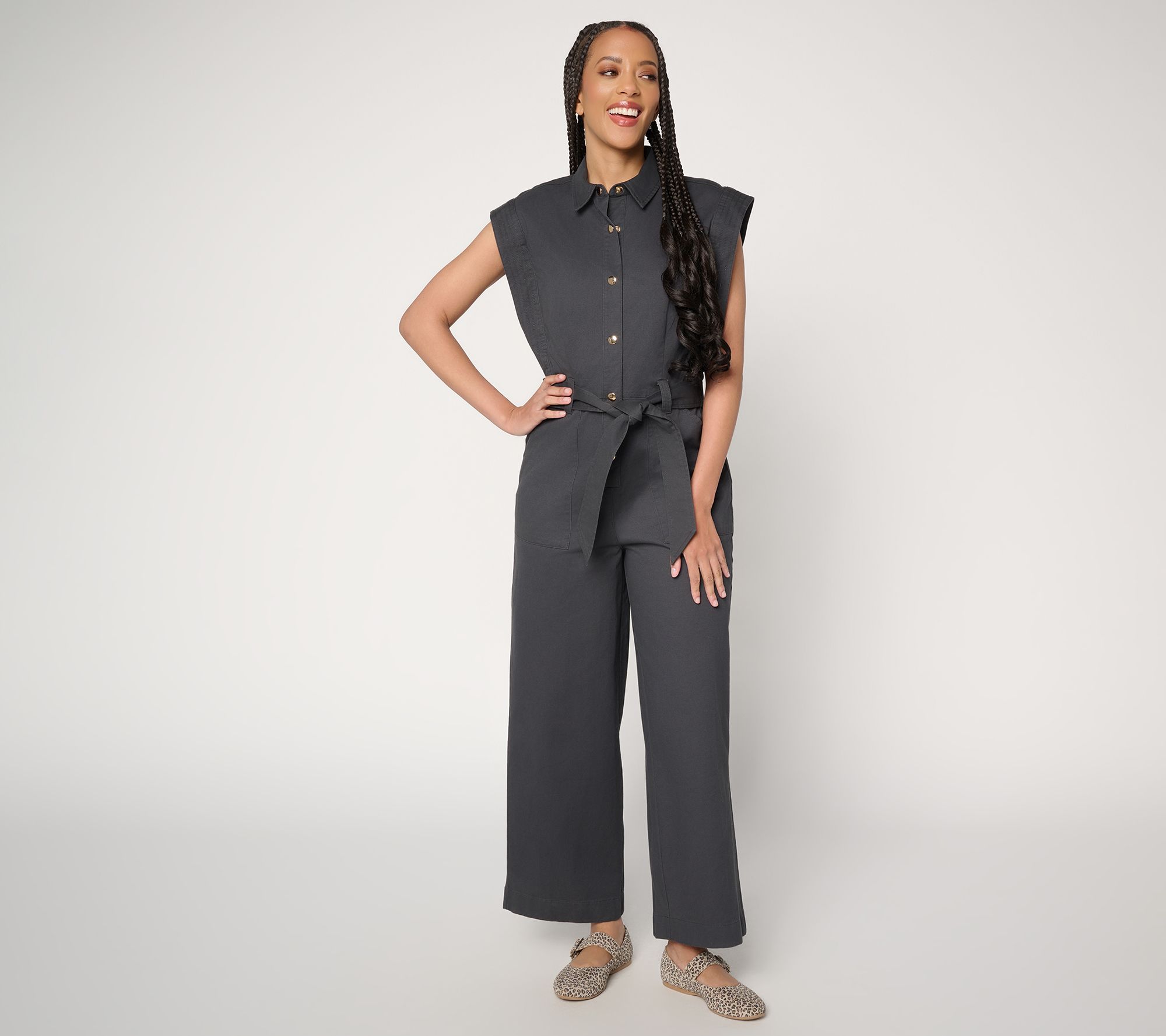 Mally Roncal Boss Lady Regular Ankle Length Twill Jumpsuit