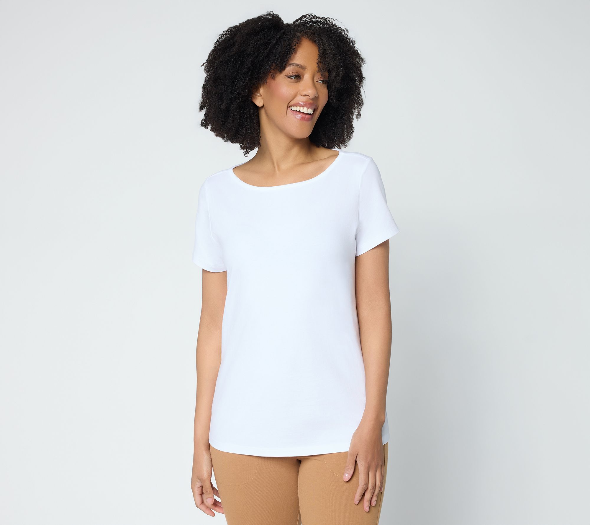 Attitudes by Renee Washed Cotton Jersey Bow Back Top