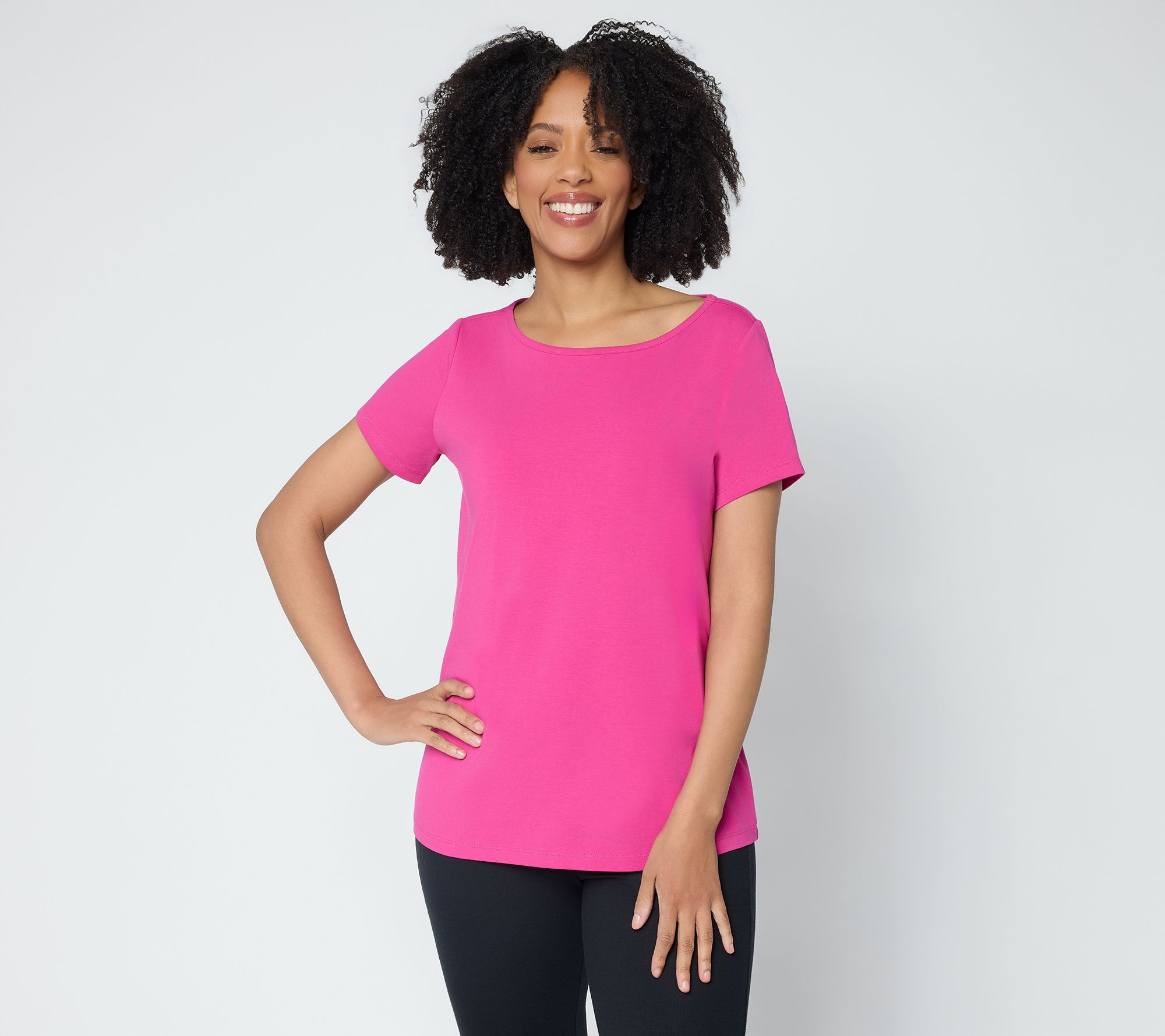Attitudes by Renee Washed Cotton Jersey Bow Back Top