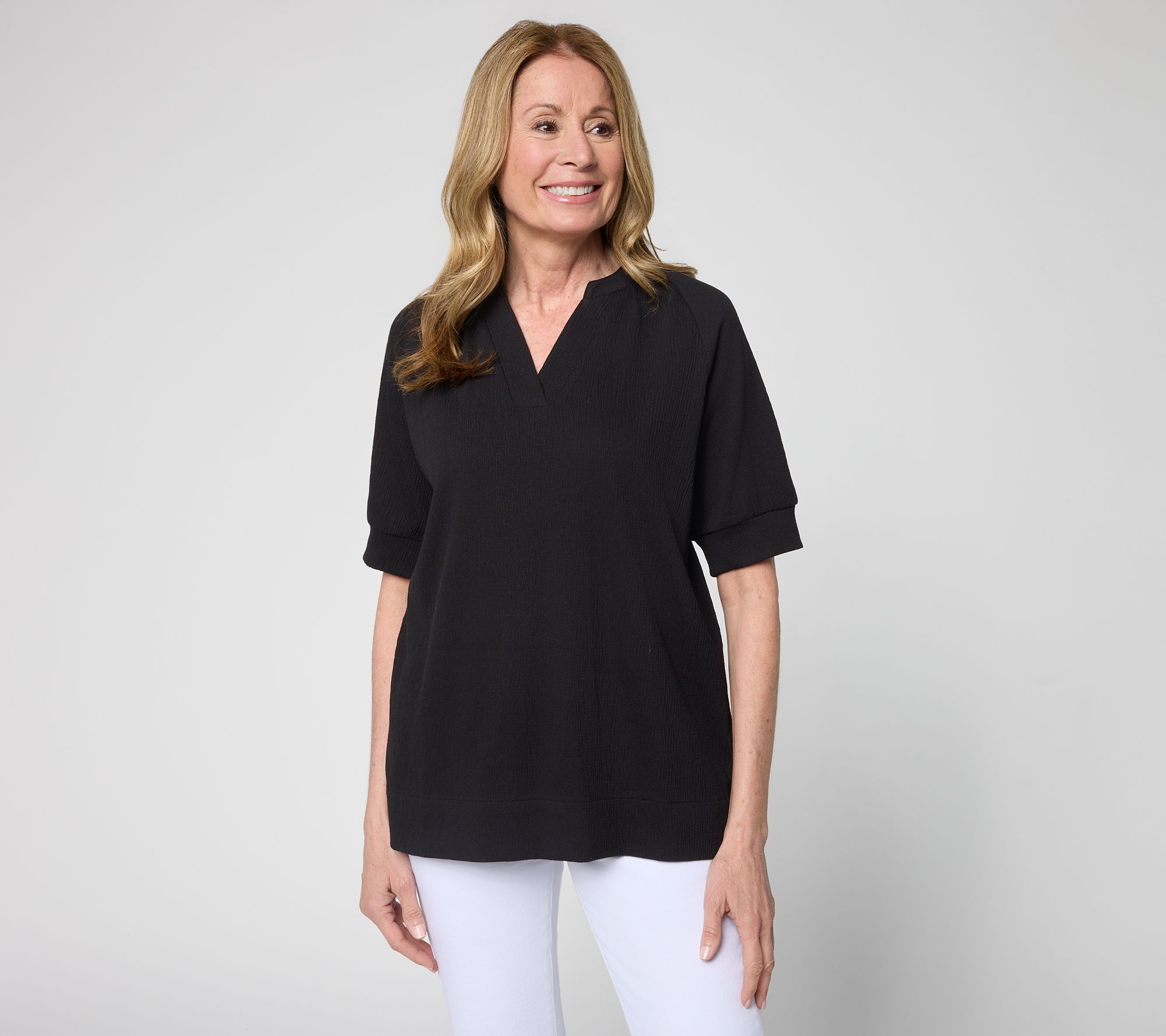 Belle by Kim Gravel Packabelle Slay the Vacay Elbow Top