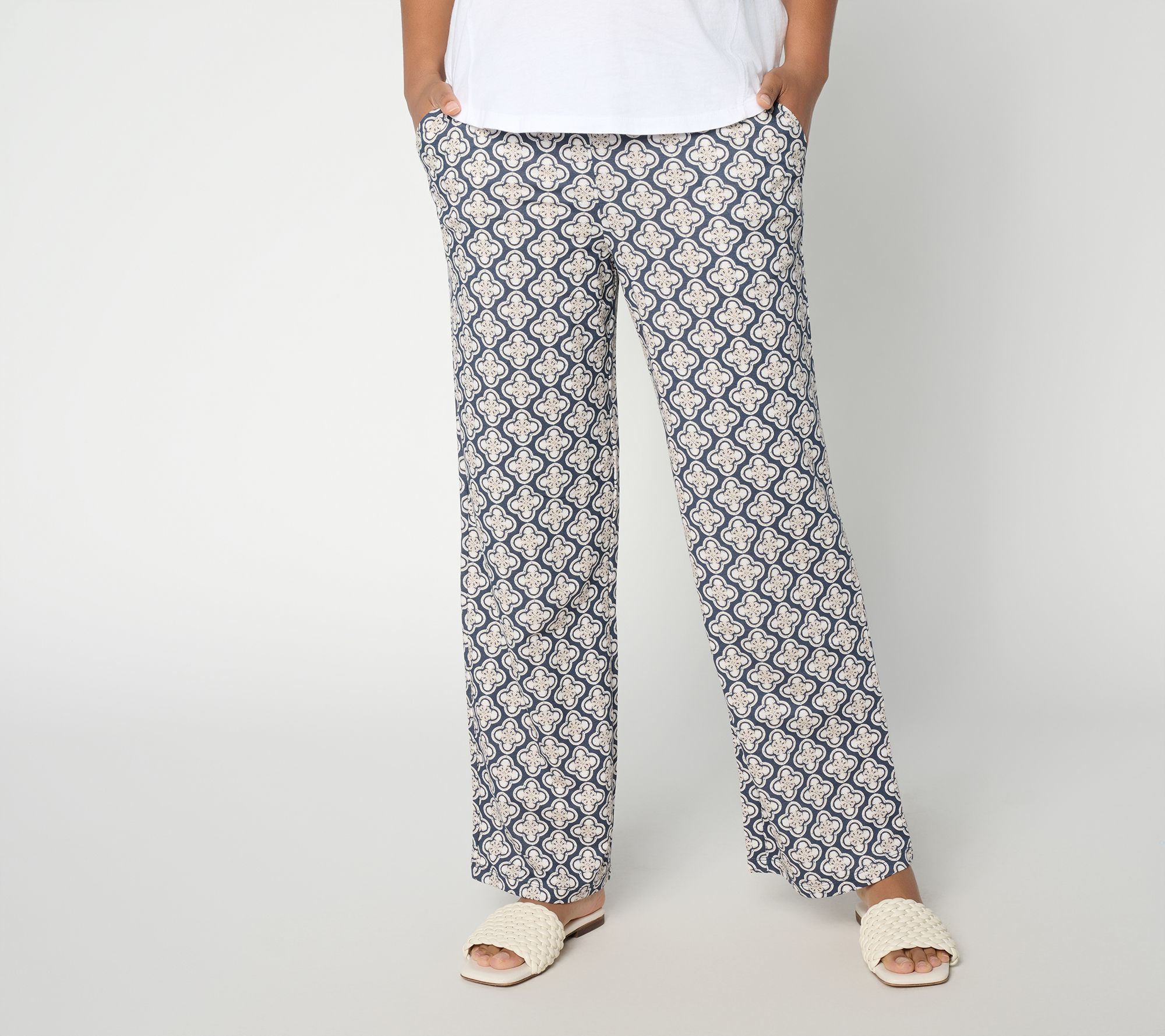 Belle by Kim Gravel Petite Cabana Knit Tile Beach Pant
