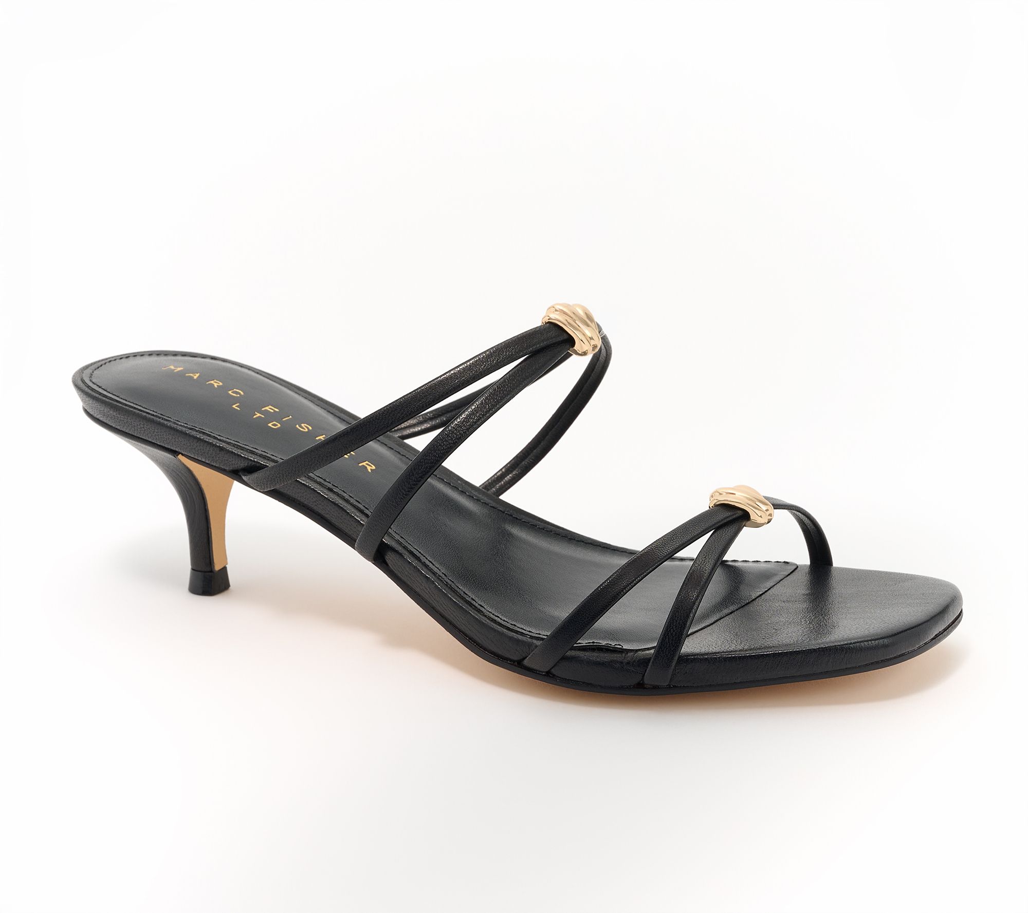 Marc Fisher LTD Leather Slip On Strappy Sandal - Baizel