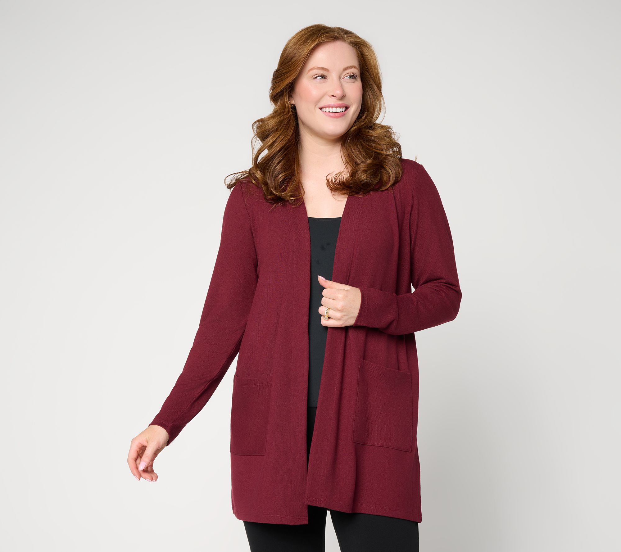 Denim & Co. Regular Heavenly Jersey Open Front Cardigan