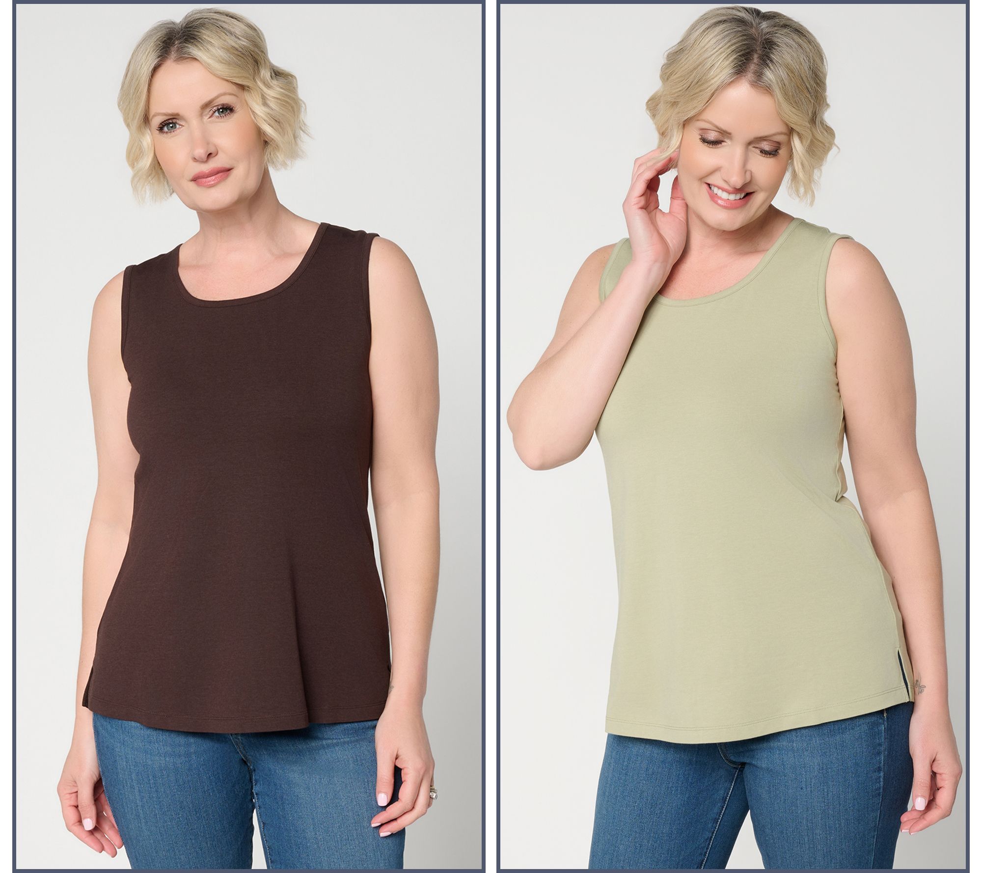 Denim & Co. Essentials Regular So Soft Jersey 2-Pack Tanks