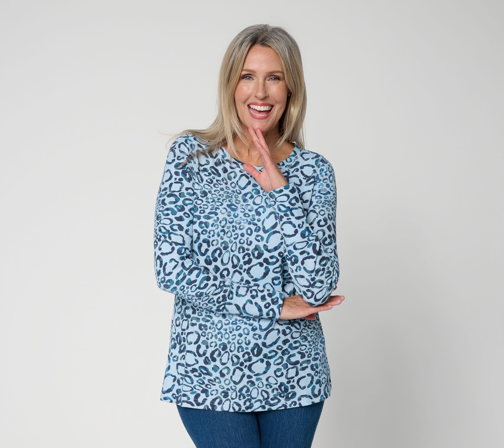 Belle by Kim Gravel Micro Waffle Bateau Wild Whisper Top