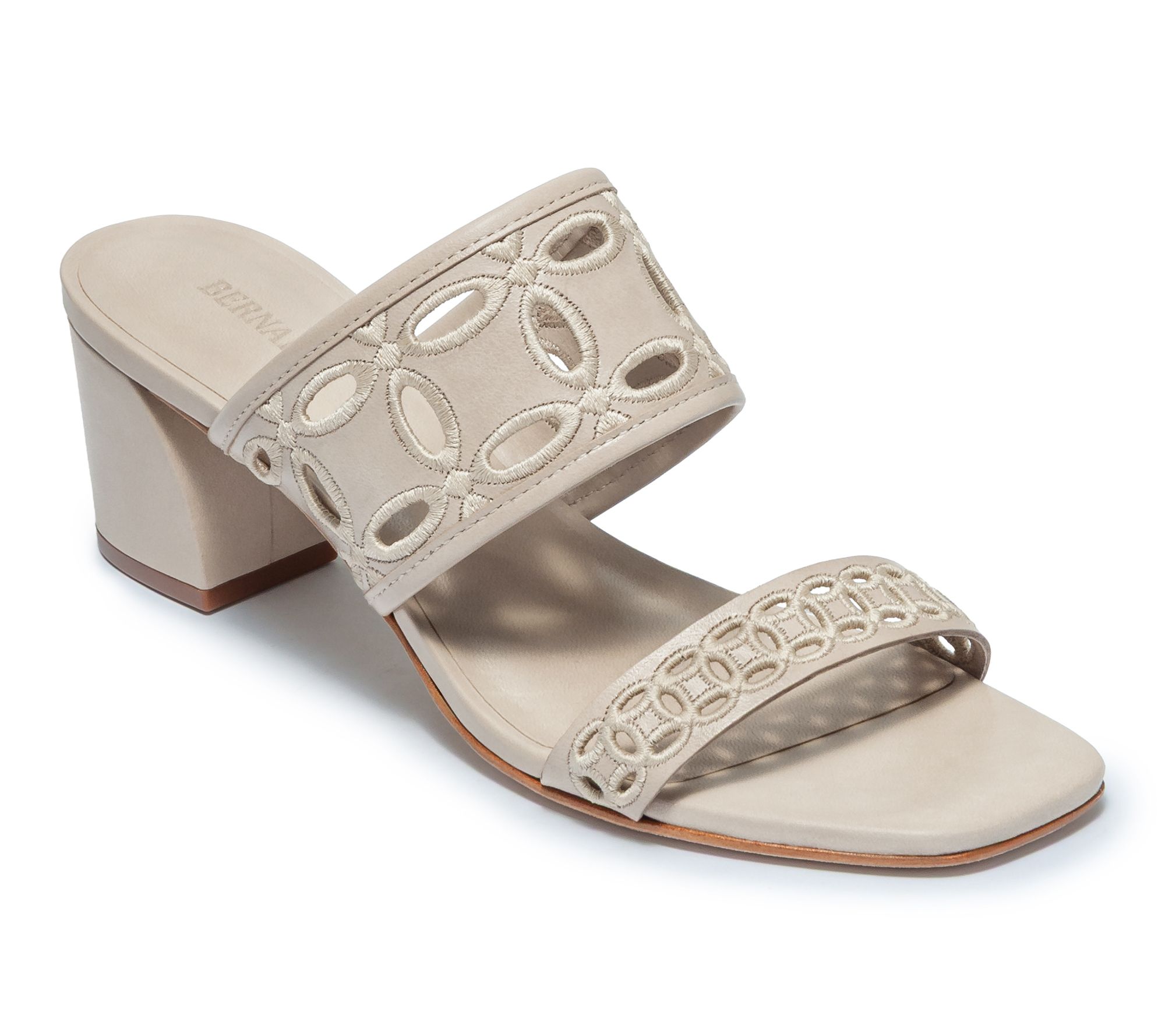 Bernardo Eyelet Heeled Leather Sandal - Gemma