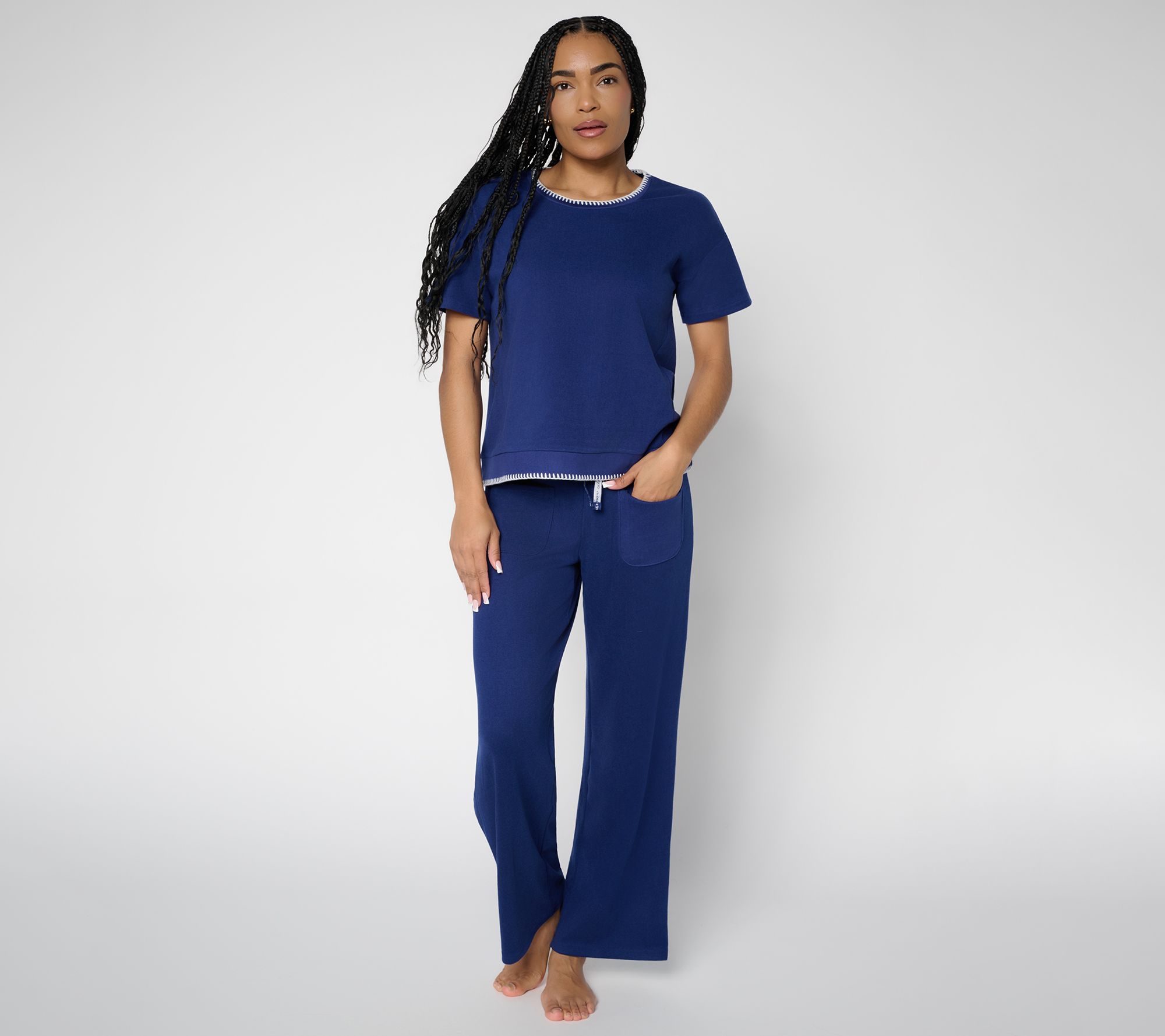 "As Is" MUK LUKS Everlasting Drop Shoulder Tee & Pant Set