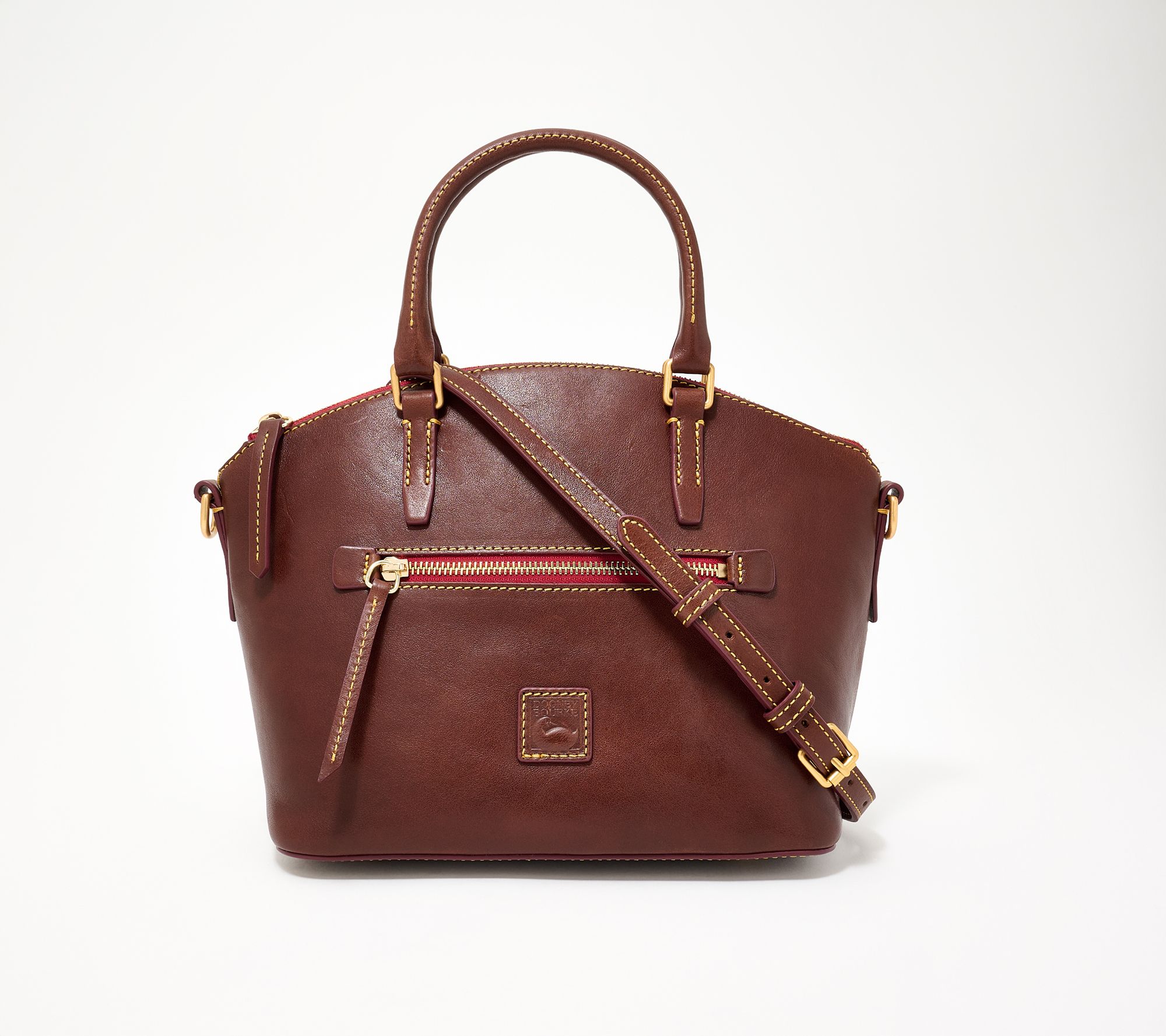 Dooney & Bourke Florentine Leather Top Handle Bag with Crossbody Strap