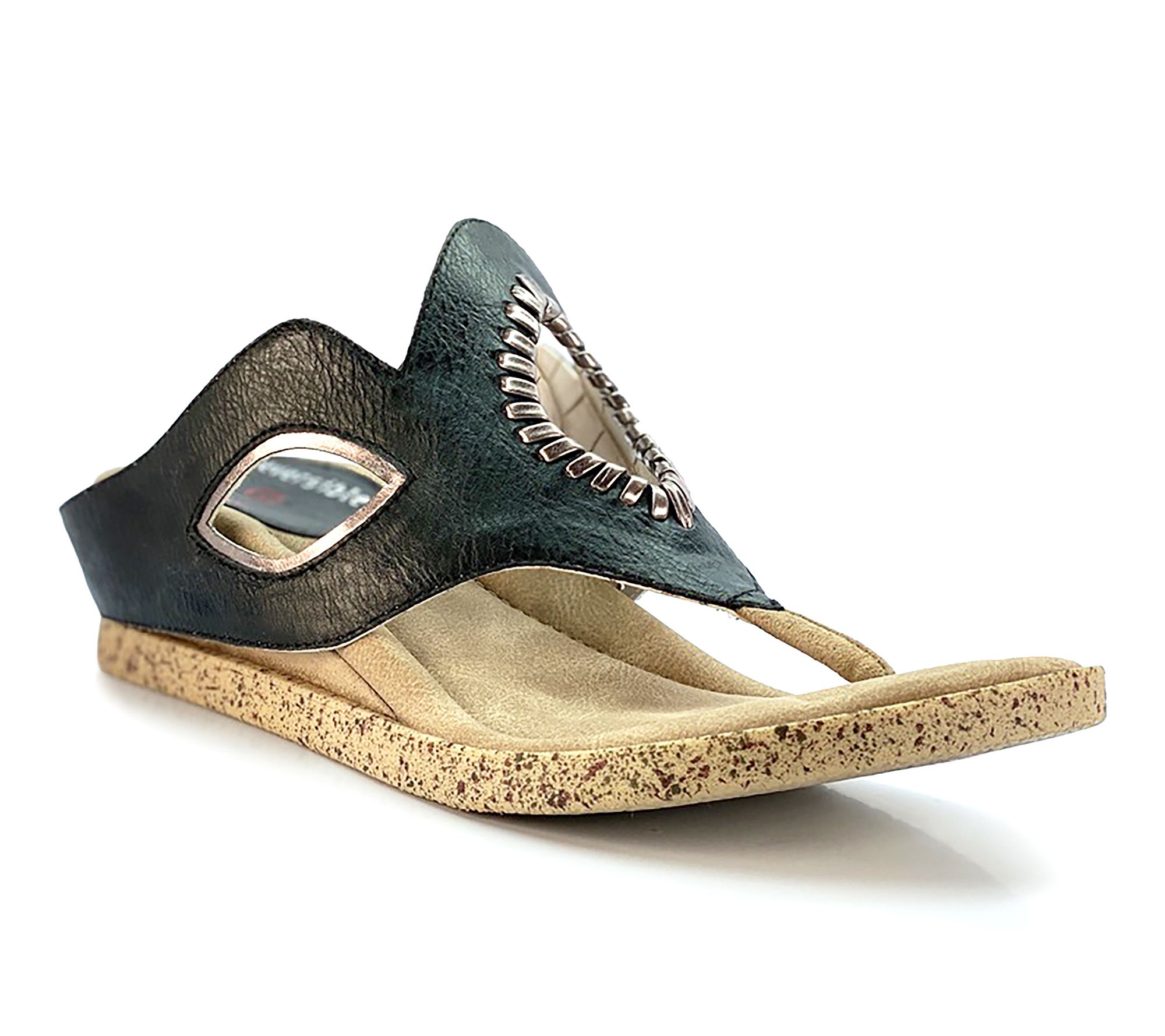 Modzori Lirah Reversible Wedge Sandal - Black Flips to Bone