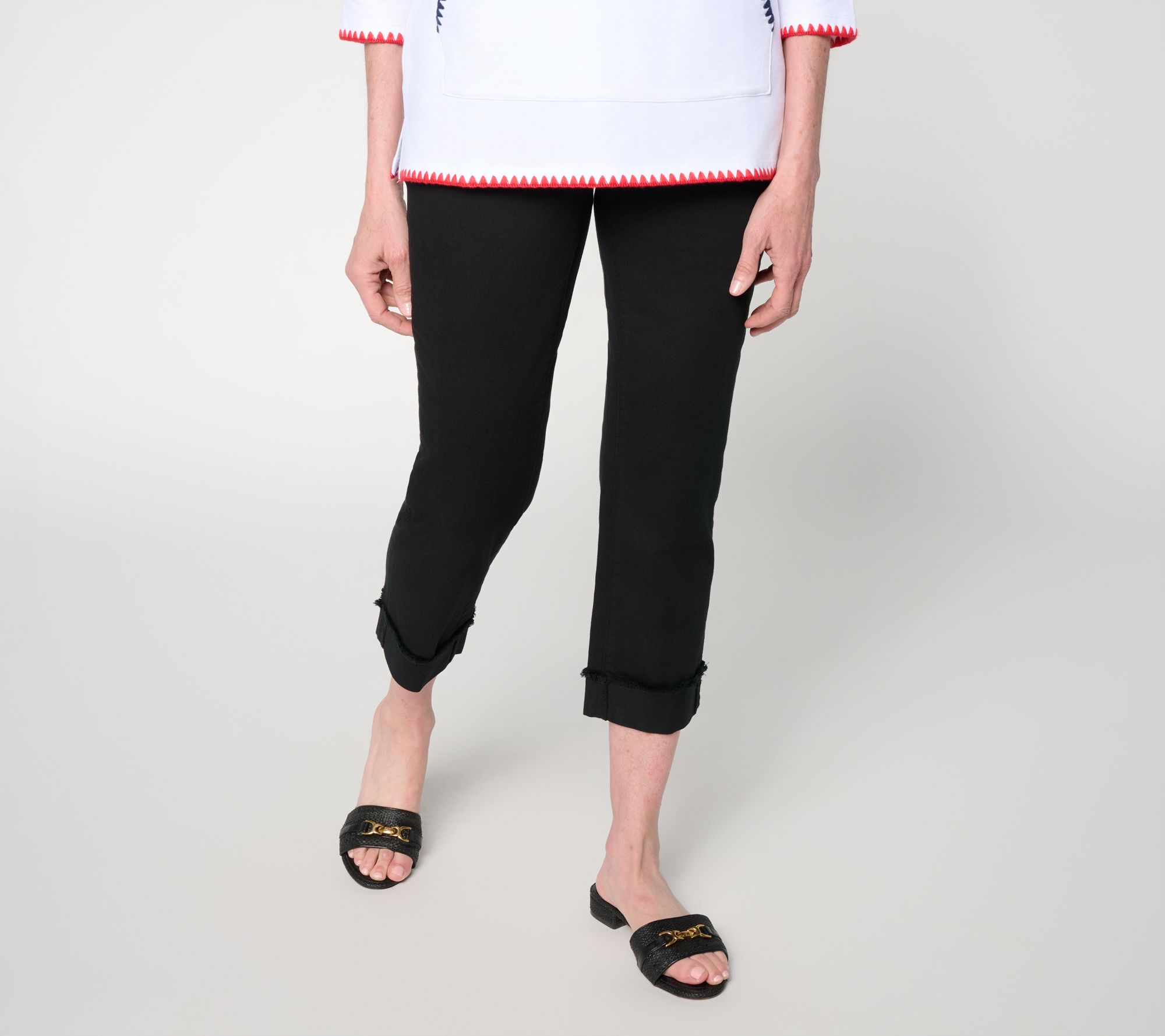 "As Is" Belle by Kim Gravel Pet TripleLuxe Twill Cuffed Crop Jean