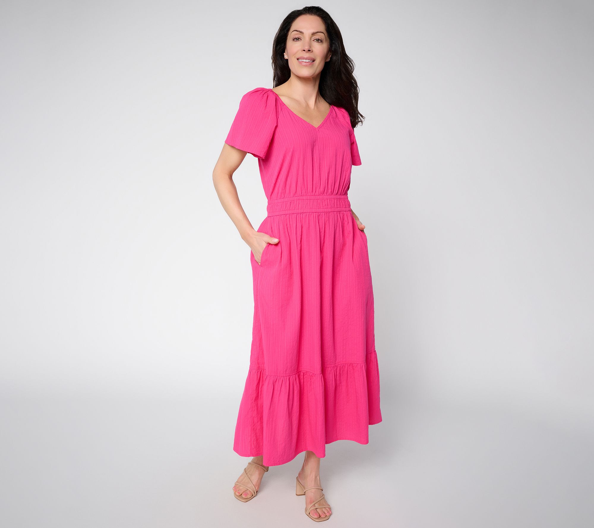 "As Is" Mally Roncal Regular Summer Lovin Seersucker Maxi Dress