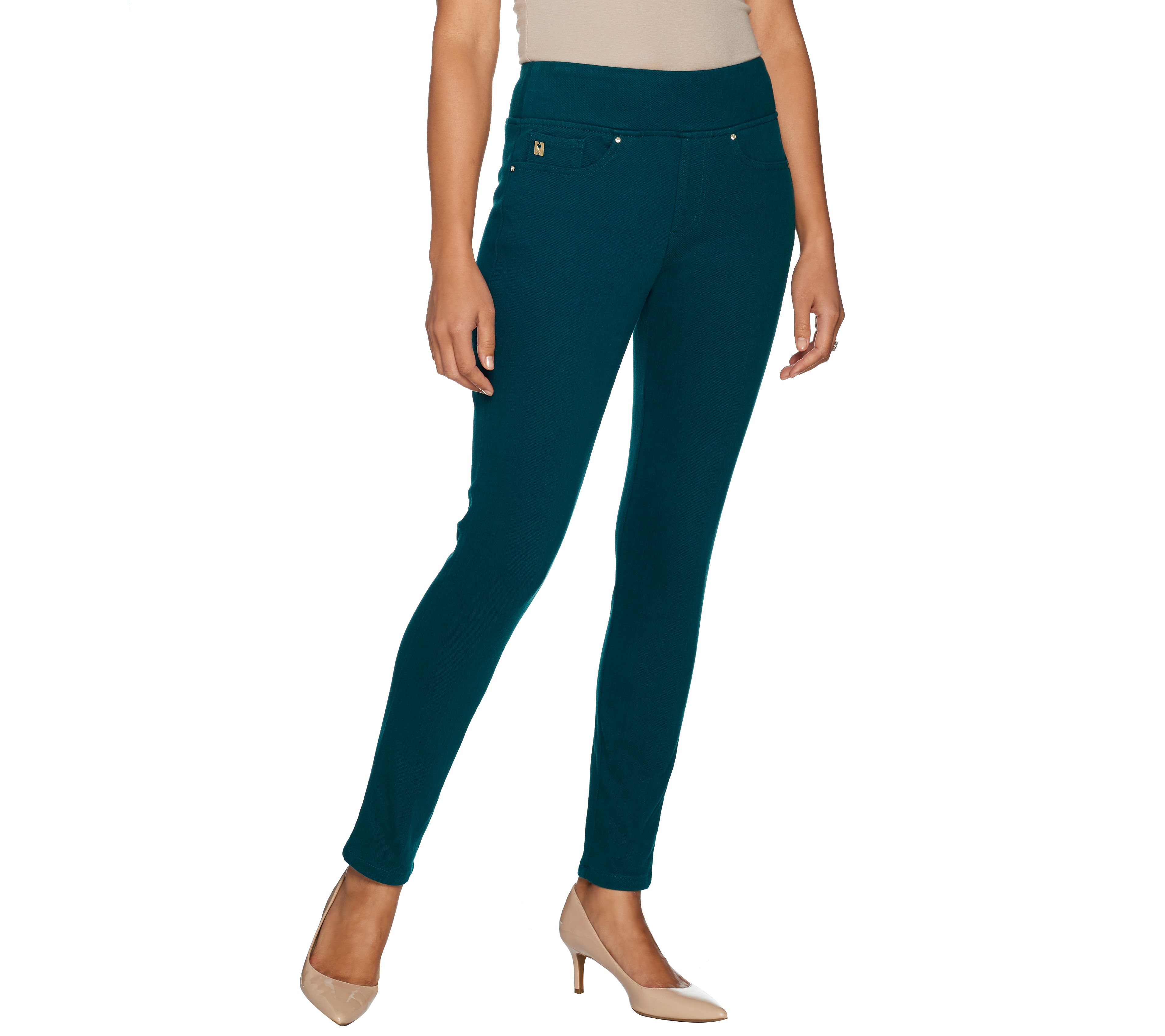 Belle by Kim Gravel Flexibelle Regular Pull On Knit Jeggings QVC