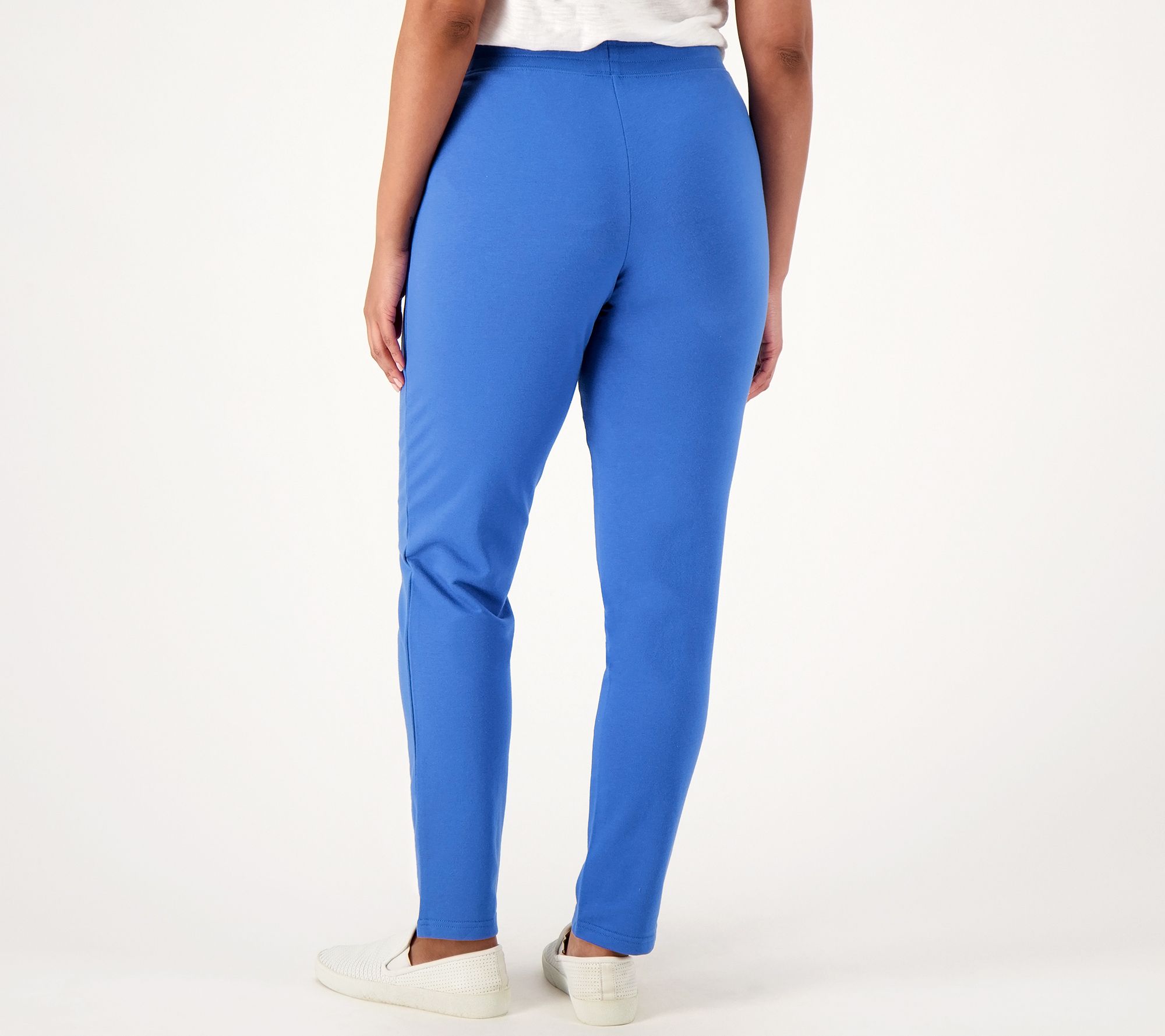 Sport Savvy French Terry Slim Straight Pull On Pant - QVC.com