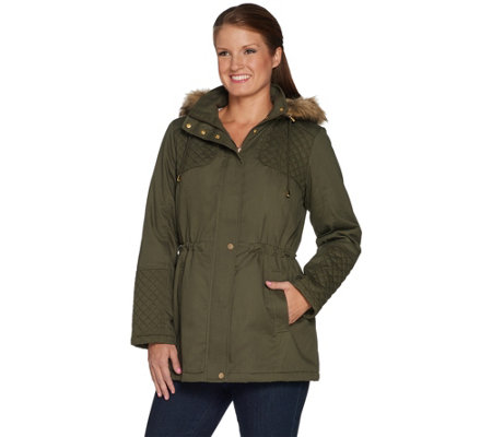Susan Graver Cotton Anorak Jacket with Sherpa Lining - Page 1 — QVC.com