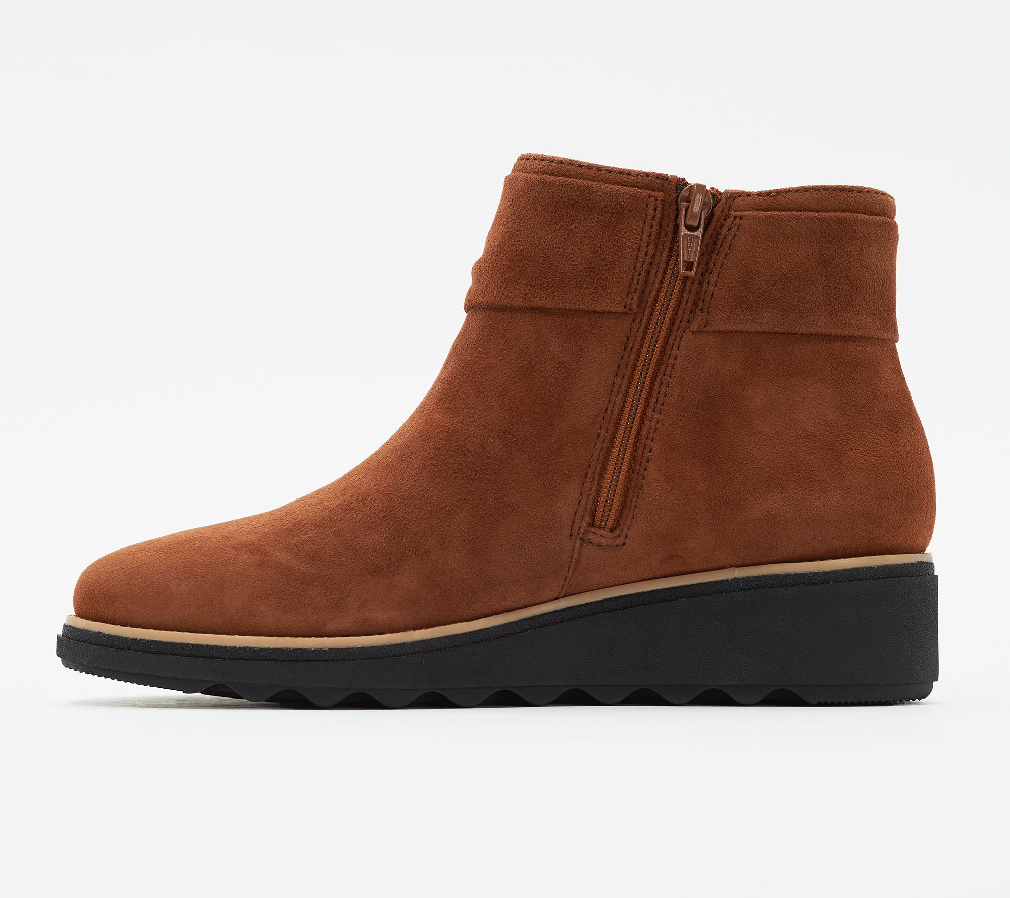 clarks collection suede ankle boots with bow