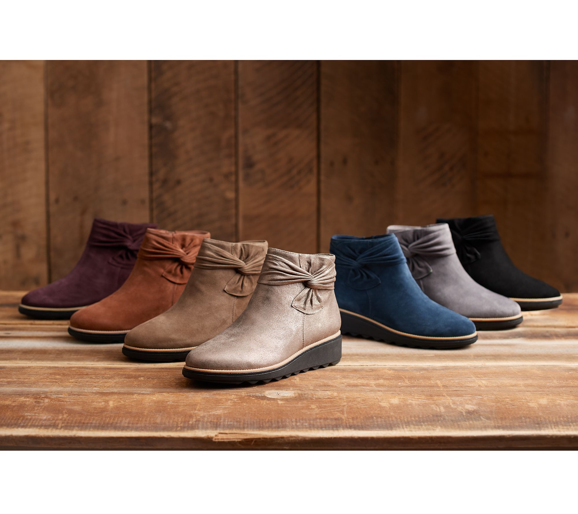 Clarks Collection Suede Ankle Boots 
