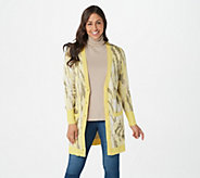 Lisa Rinna Collection Long Animal Print Sweater - A375521
